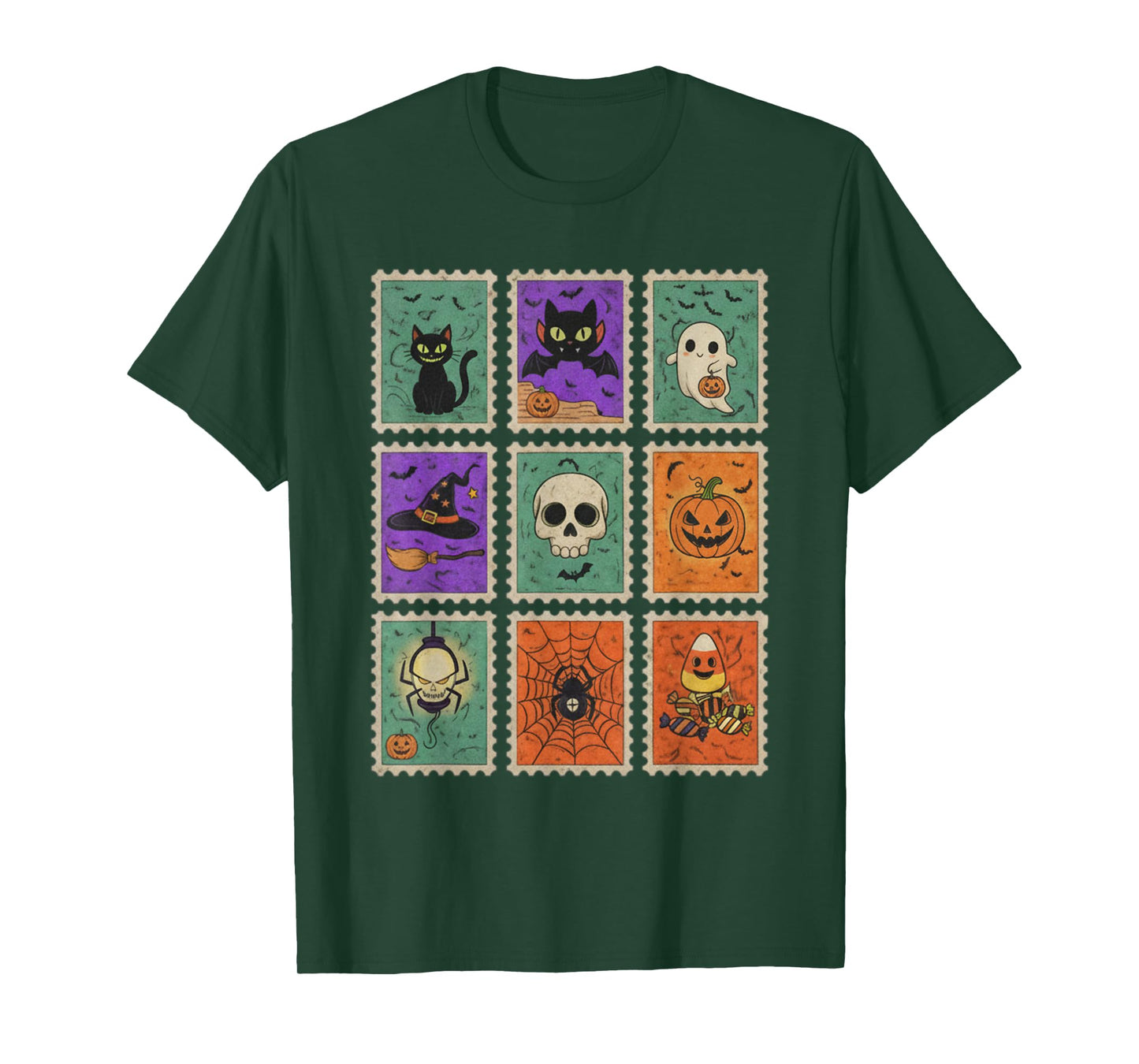 Halloween Spooky Icons Collection Holiday Halloween Stamps T-Shirt