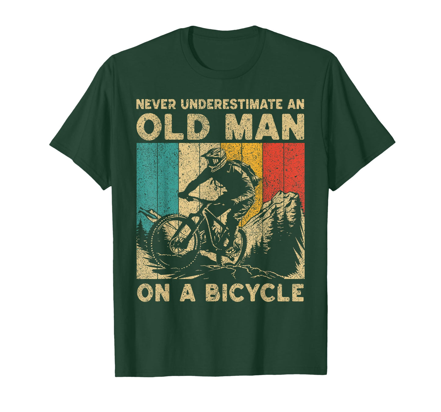 Never Underestimate An Old Man Bicycle Riding Cyclist Mens T-Shirt
