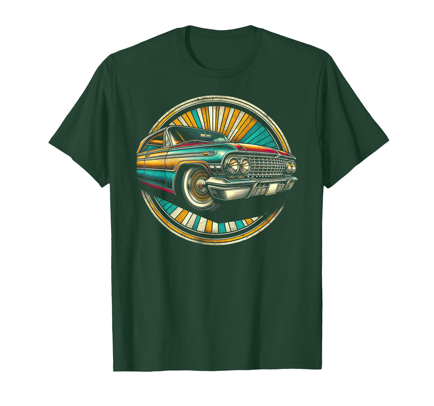 Detailed 1960s Car Illustration T-Shirt
