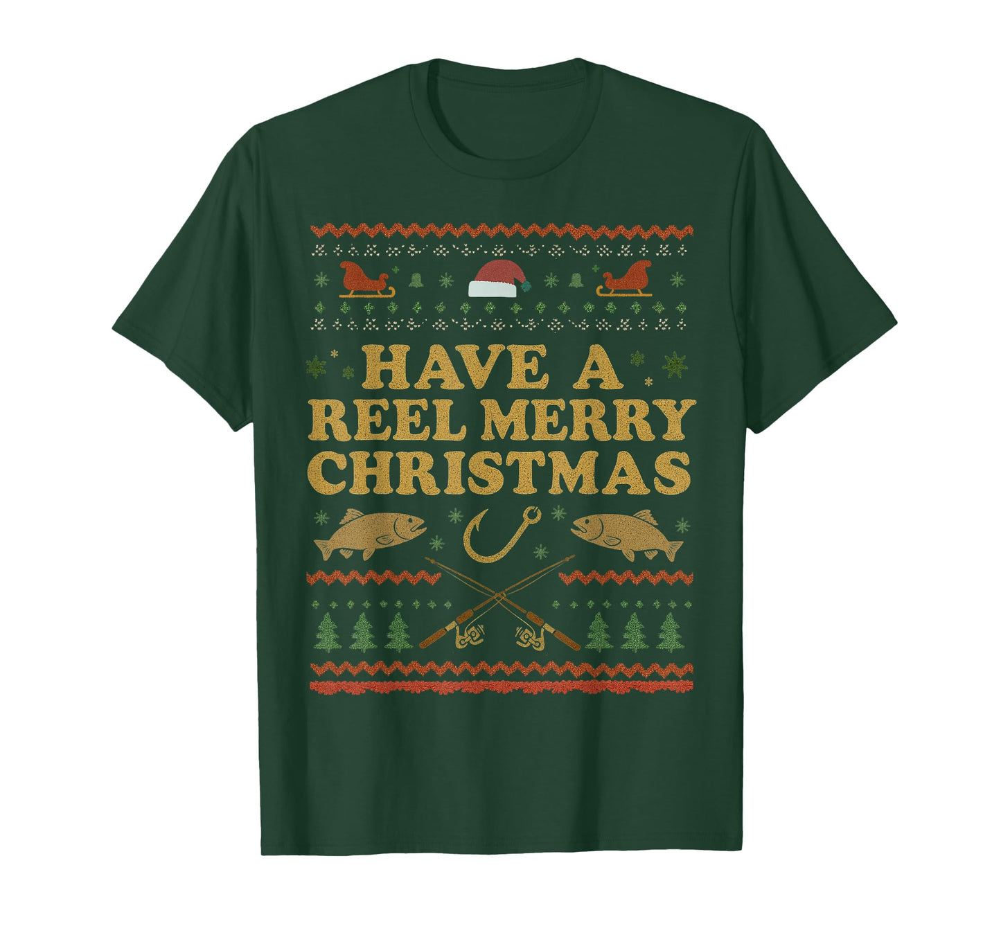 Have a Reel Merry Christmas Fishing Vintage Funny Xmas T-Shirt