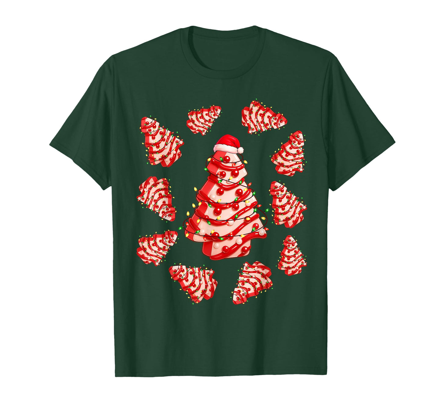 Christmas Tree Cake Santa Christmas Xmas Men Women Kid T-Shirt