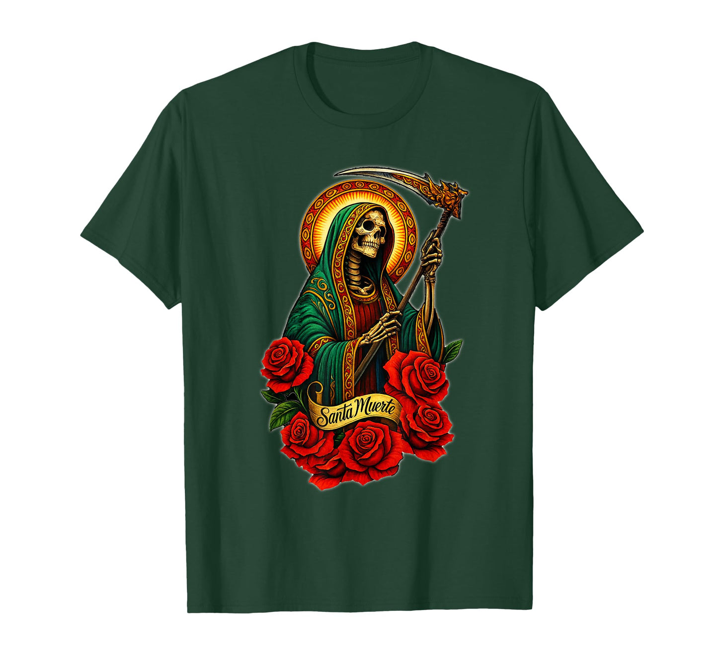 Santa Muerte Mexican Floral Saint Death T-Shirt