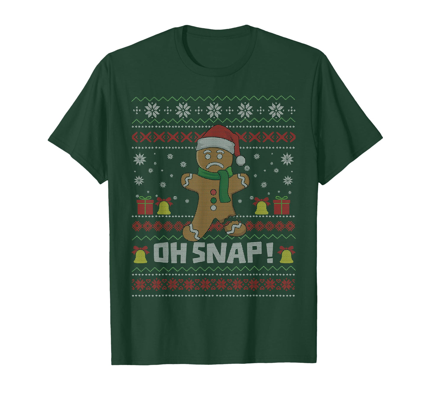 Oh Snap Gingerbread Cookie Christmas Funny Ugly Christmas T-Shirt