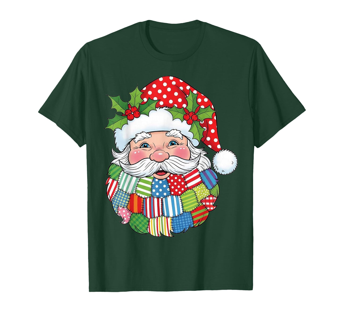 Patchwork Santa Claus Retro Christmas Funny Mens Womans Kids T-Shirt