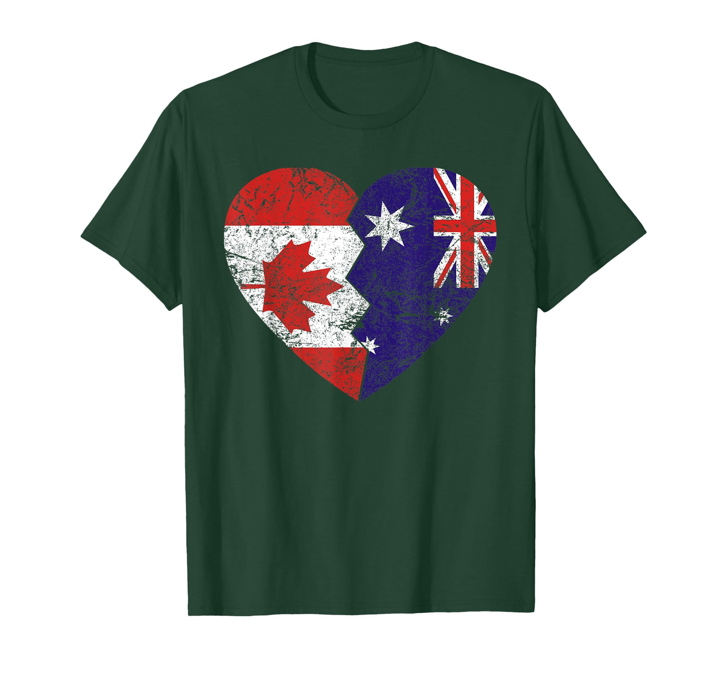 Australian Canadian Flags Heart | Canada Australia Roots T-Shirt