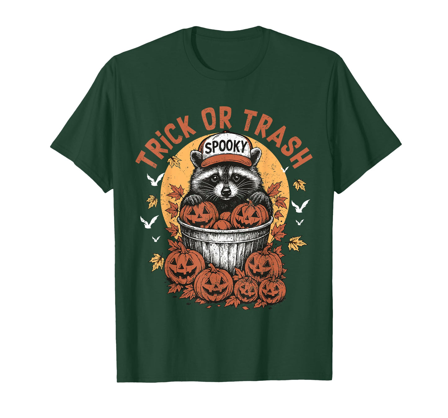 Trick or Trash Treat Funny Raccoon Halloween Ghost Costume T-Shirt