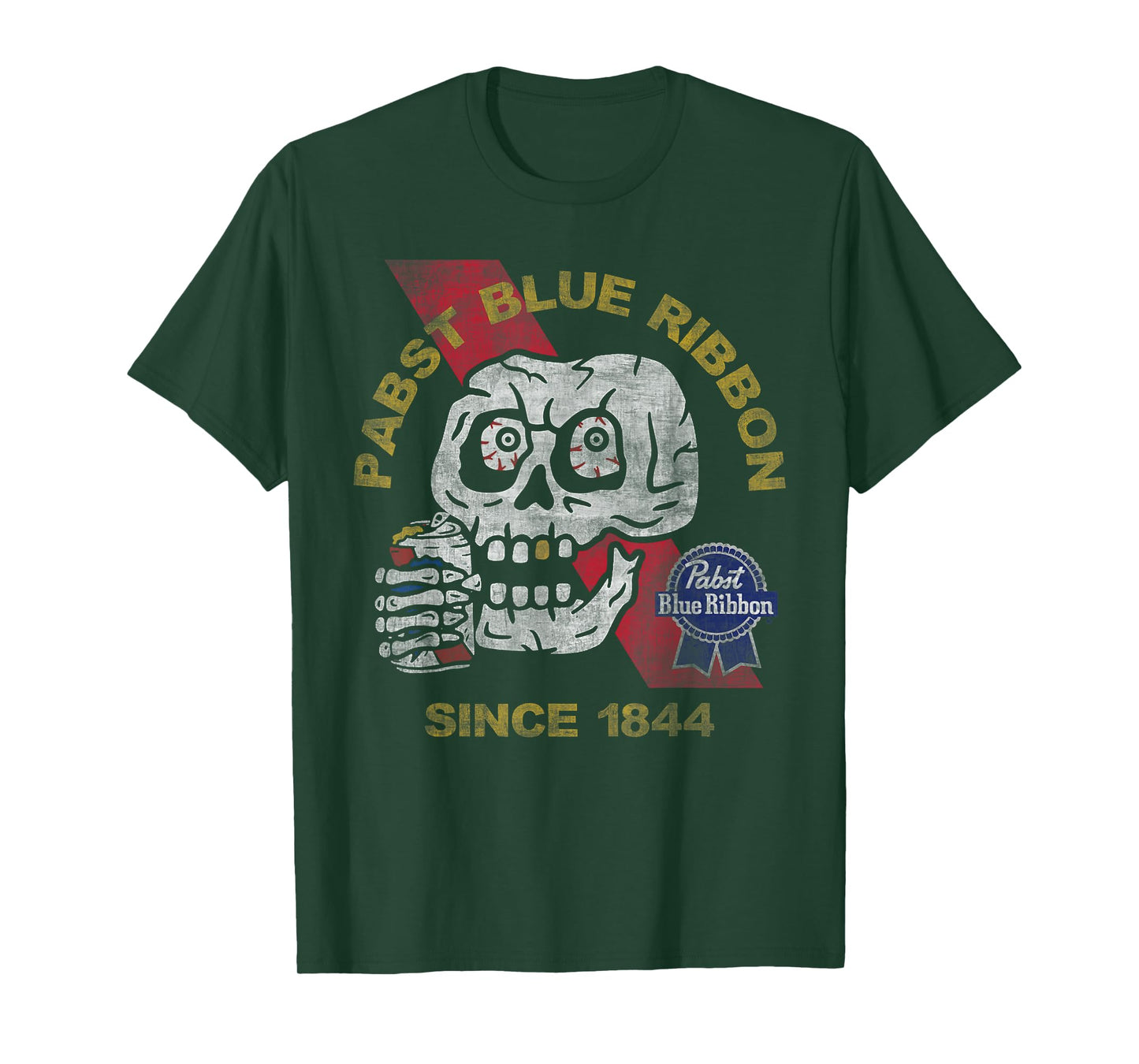Weathered Pabst Beer Skull Since 1844 T-Shirt