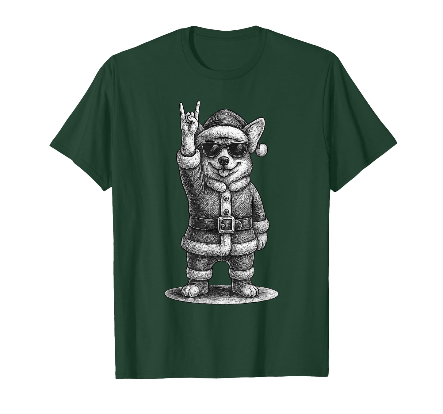Corgi Rock Music Christmas Dog Lover T-Shirt