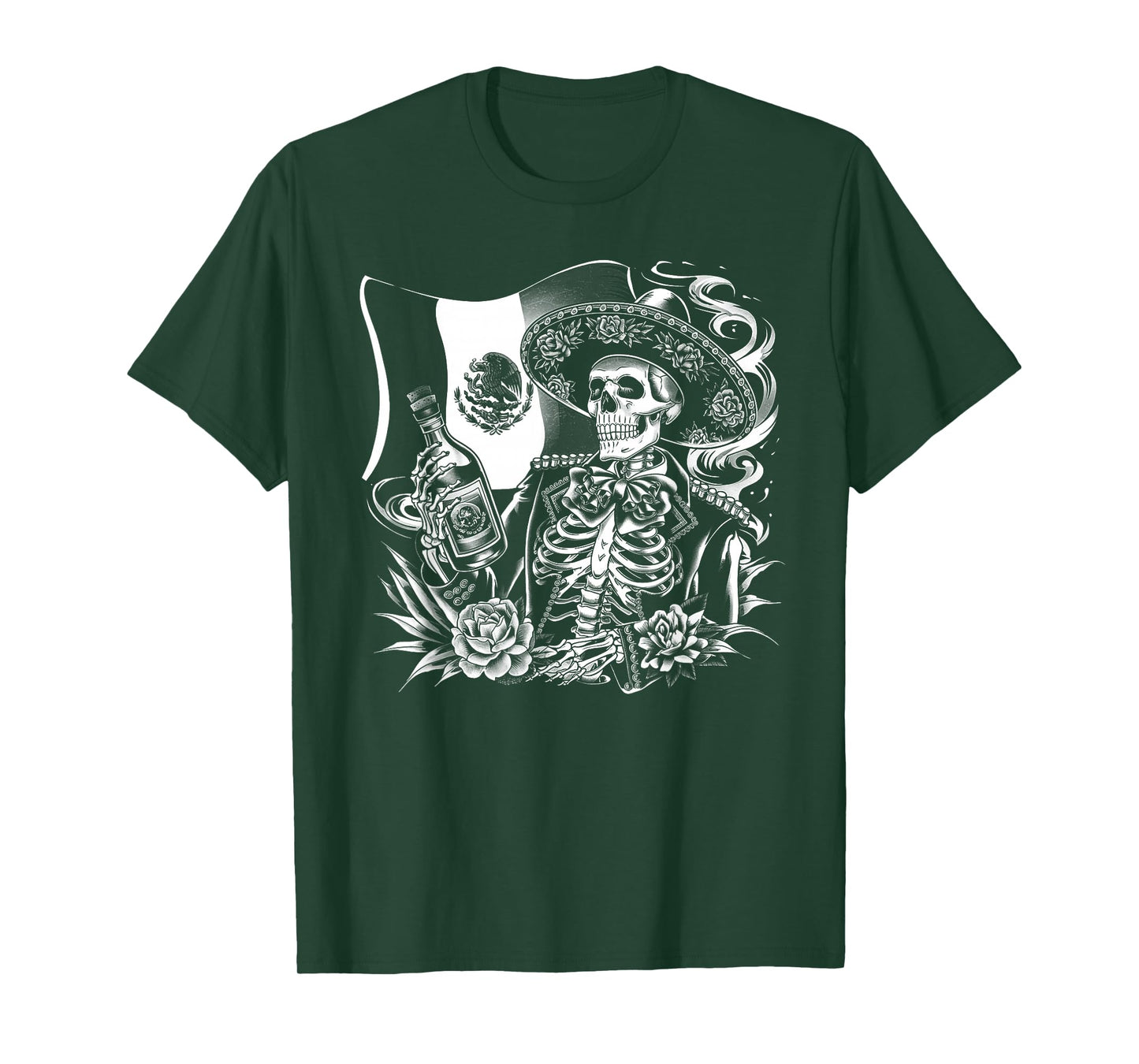 Mexico Vintage Skeleton Tequila Dia De Los Muertos Mexican T-Shirt
