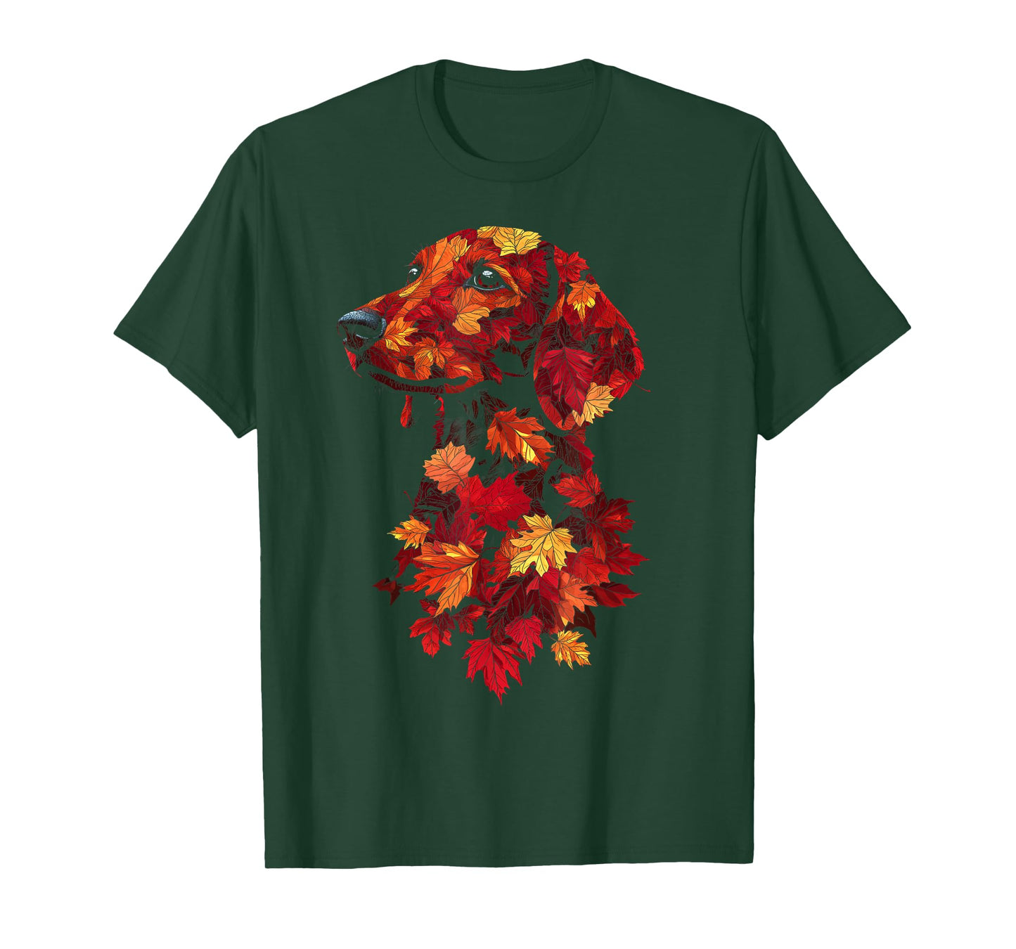 Dachshund Fall Autumn Leaves Funny Wiener Dog Lover T-Shirt