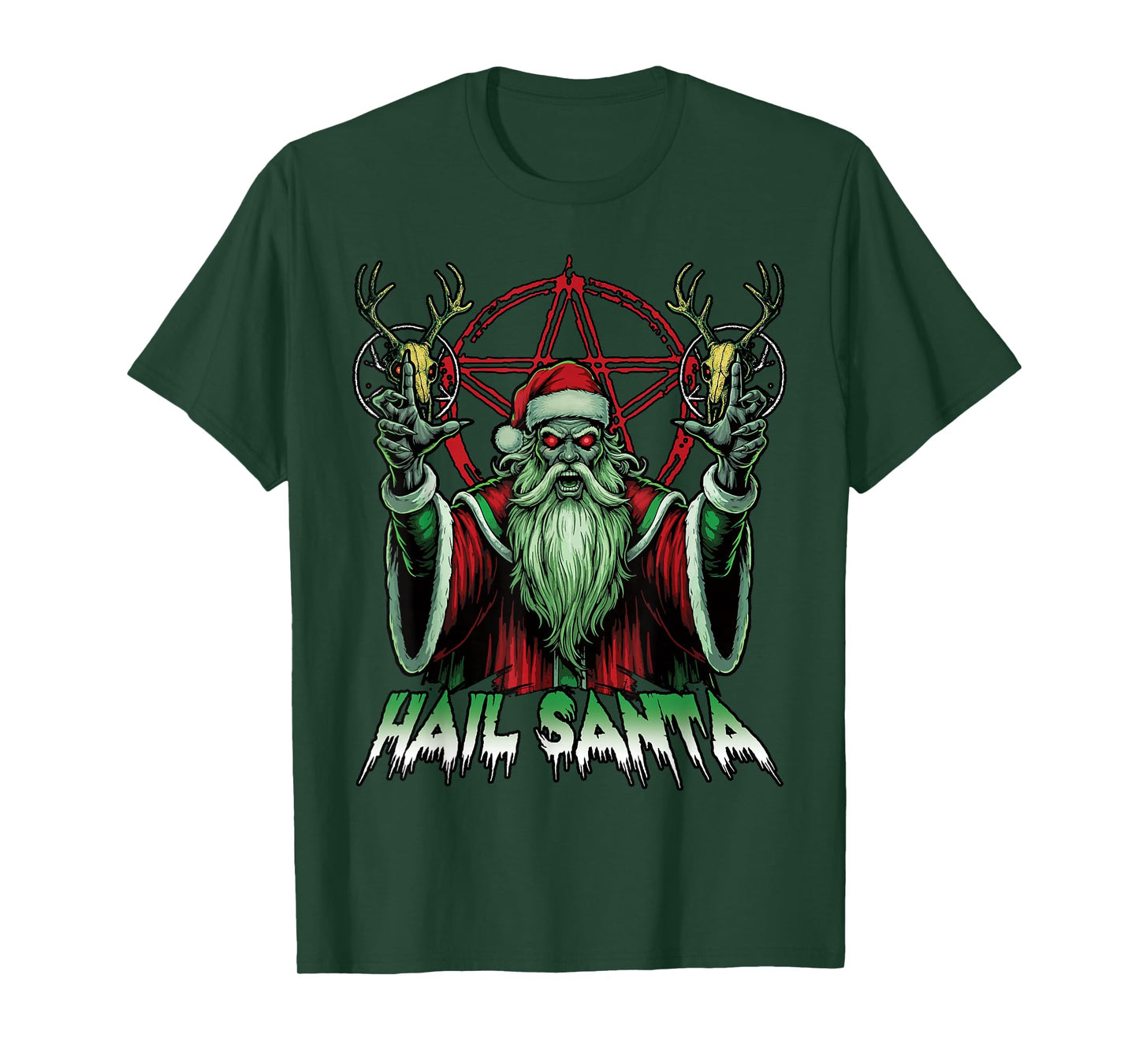 Hail Santa Pagan Happy Solstice Anti Christmas Krampus T-Shirt