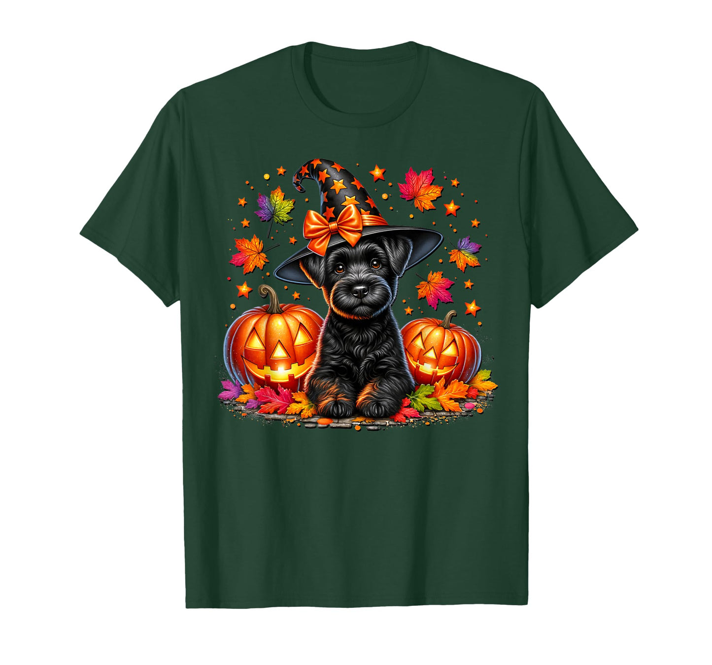 Schnauzer Halloween and Fall Pumpkins for Schnauzer Mom T-Shirt