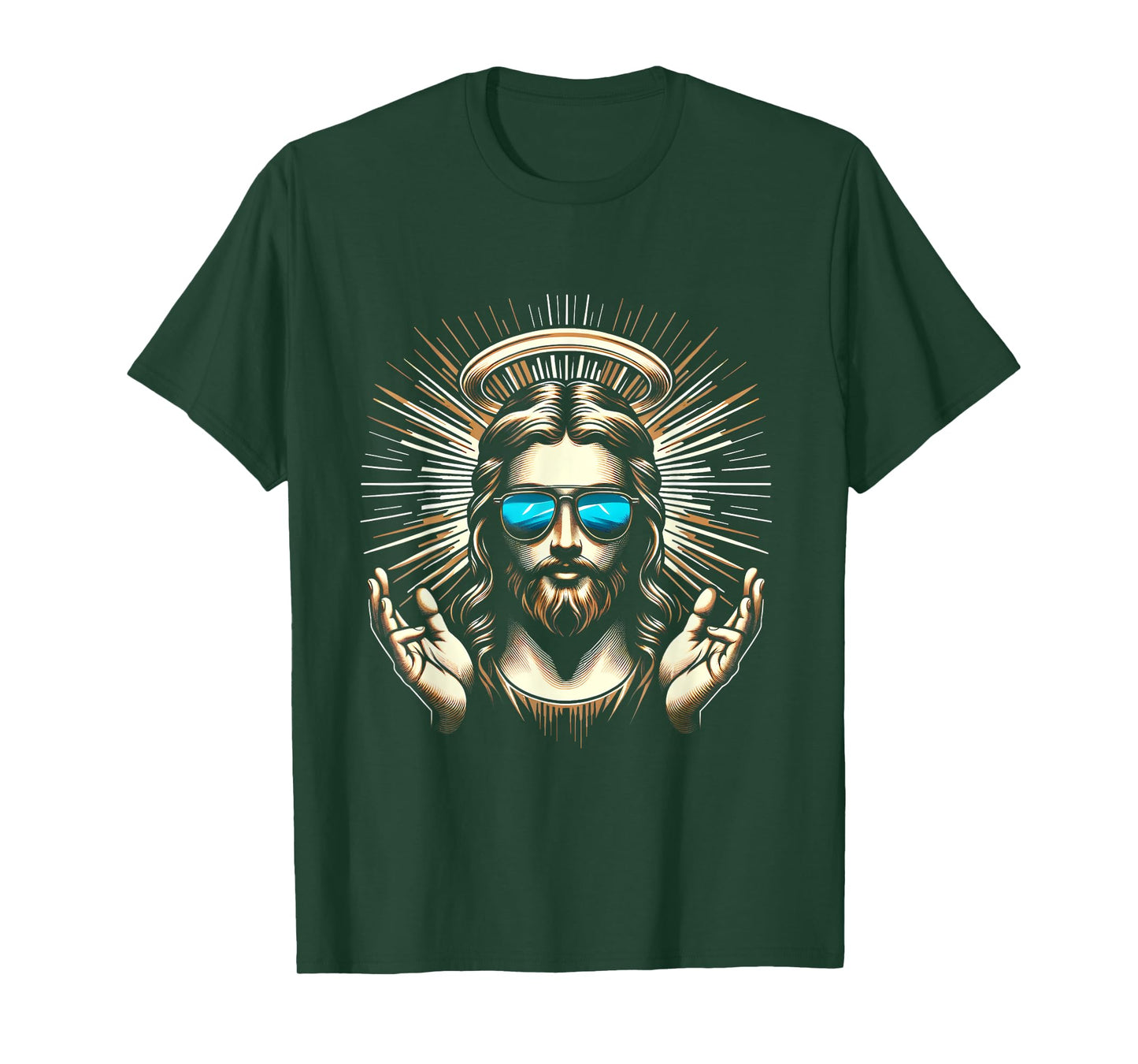 Love Jesus Summer Jesus Wearing Sunglasses Christian Church Men Women Kids T-Shirt