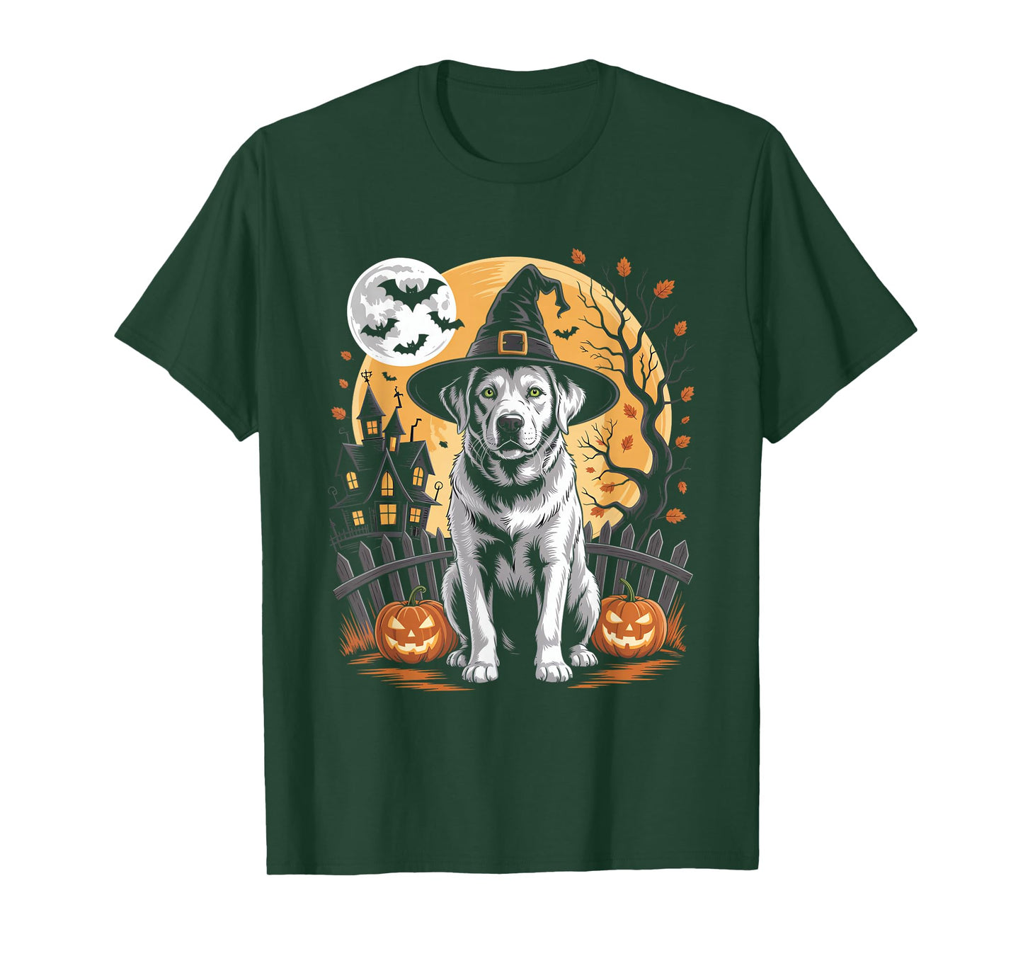 Halloween Labrador Witch Hat - Spooky Dog Pumpkin T-Shirt