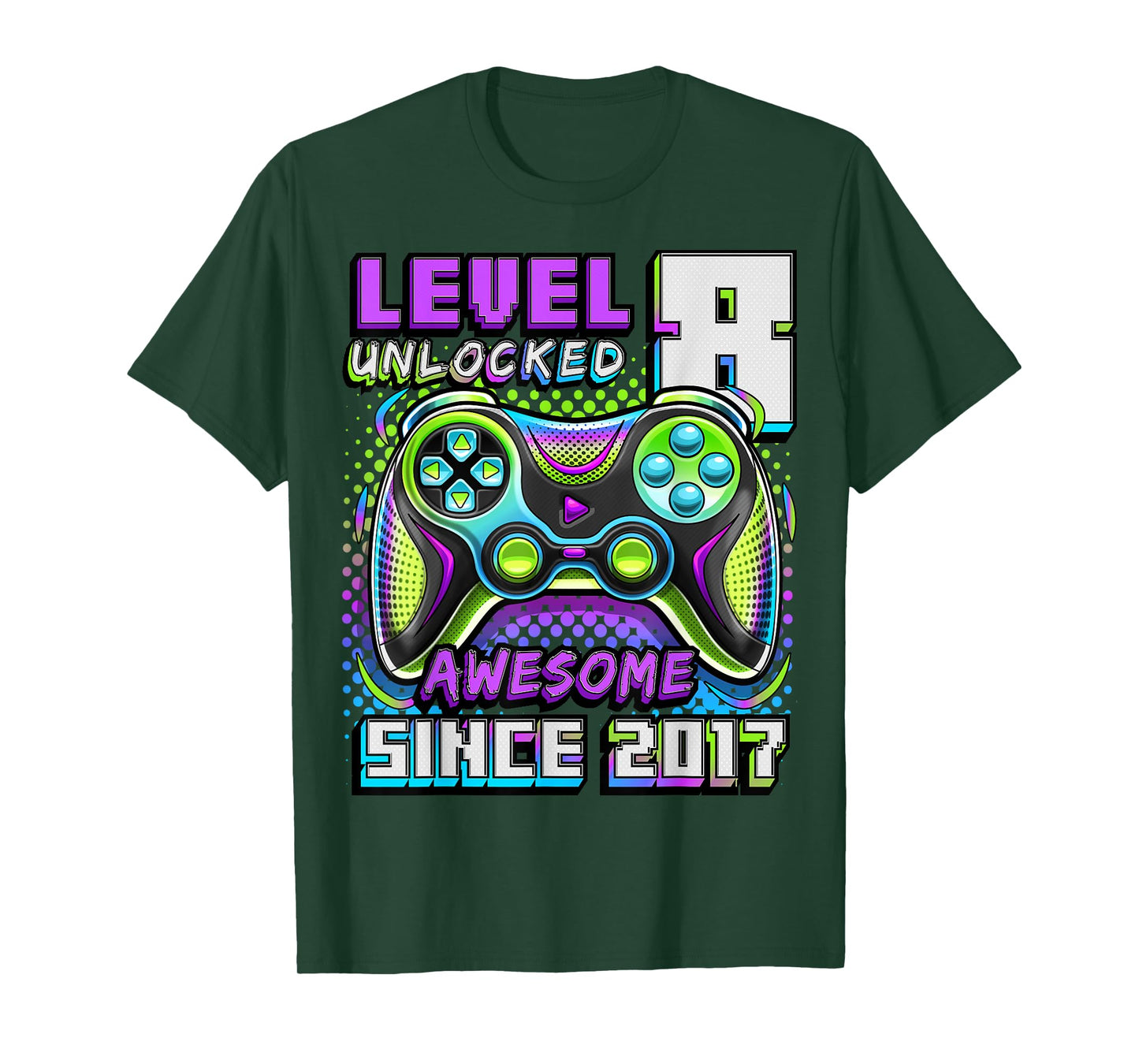 8th Birthday Boy Level 8 Gamer 8 Year Video Game Party T-Shirt