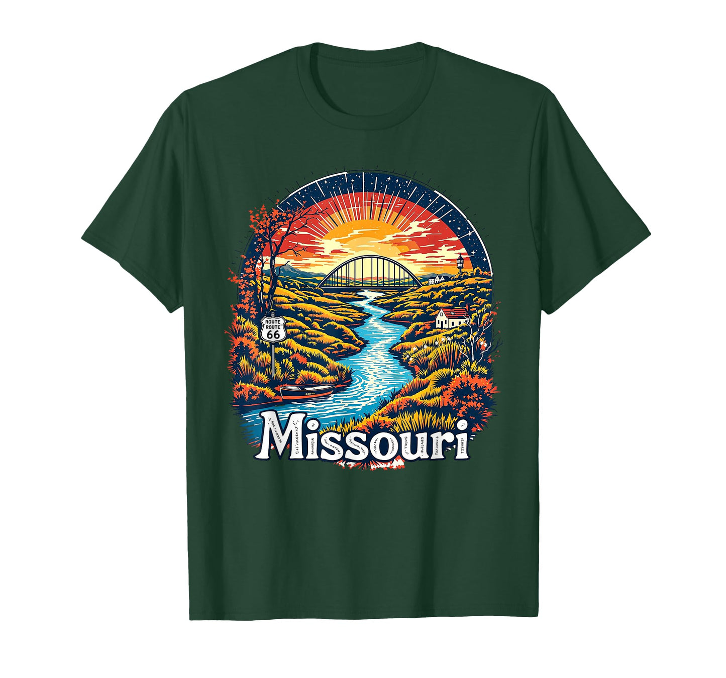 Retro Missouri Home State MO Nature Sunset Vintage T-Shirt