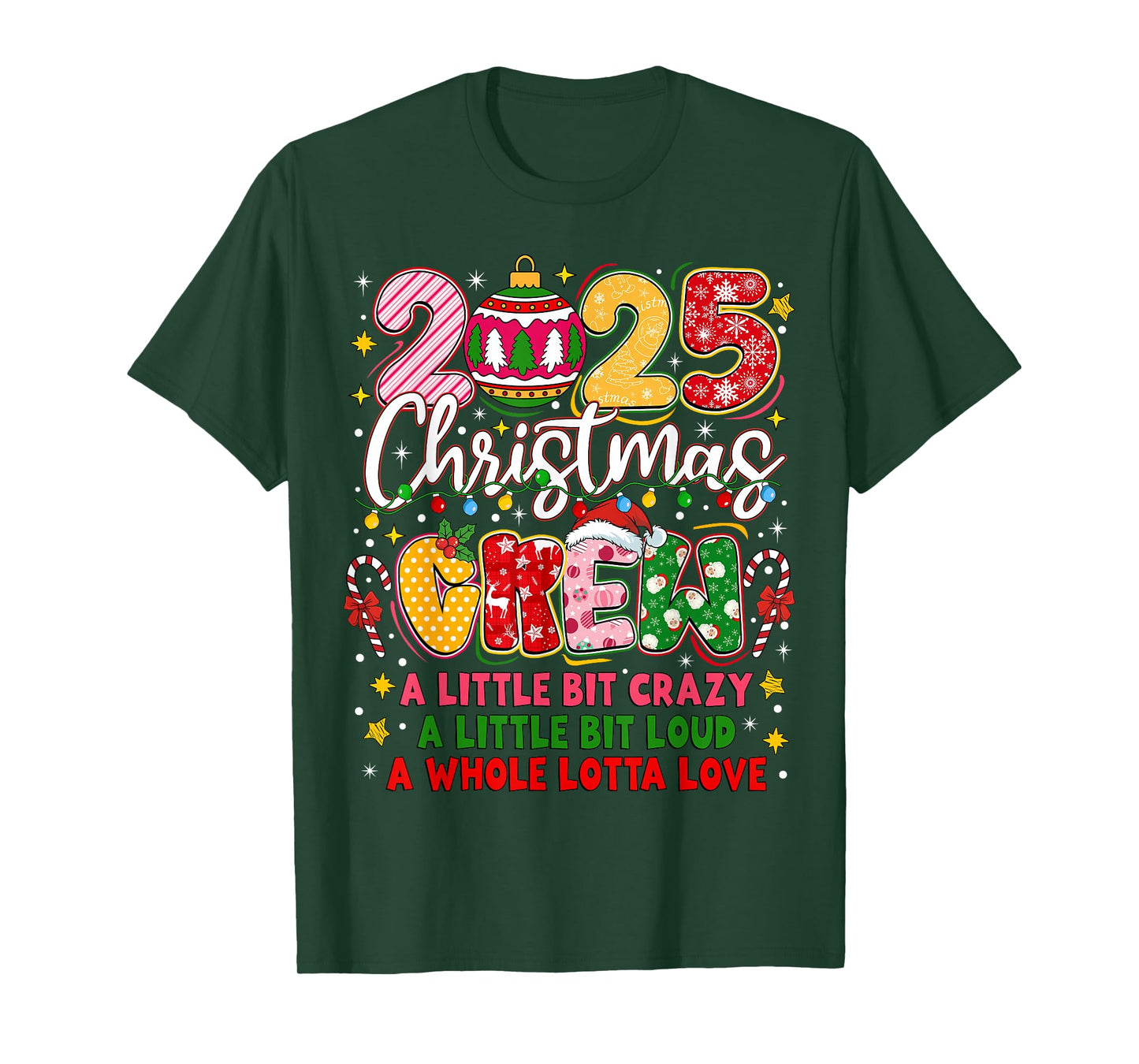 Christmas Crew 2025 Family Matching Outfit Xmas Squad Santa T-Shirt