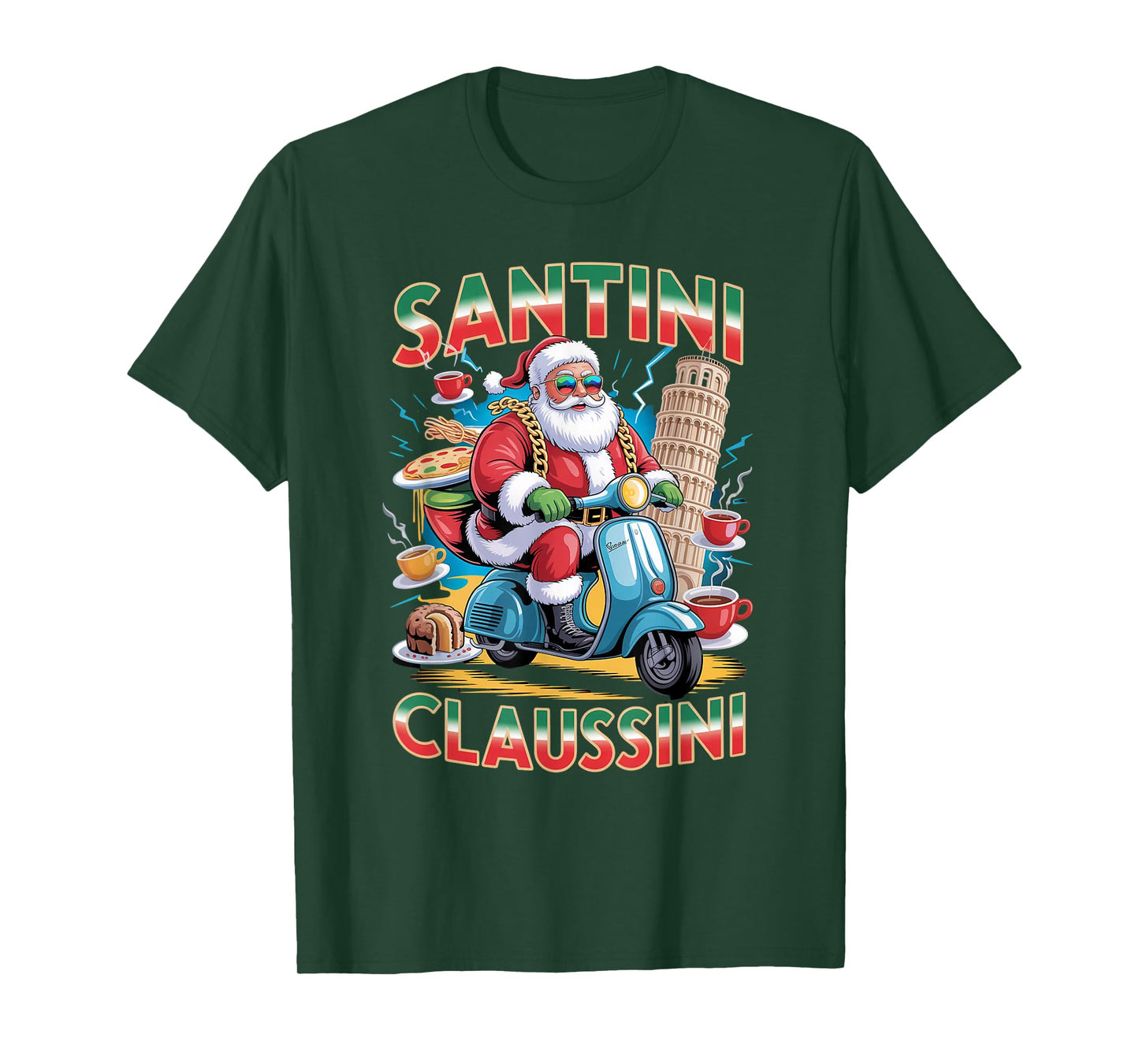 Italian Brainrot Christmas Santini Claussini Funny Santa T-Shirt