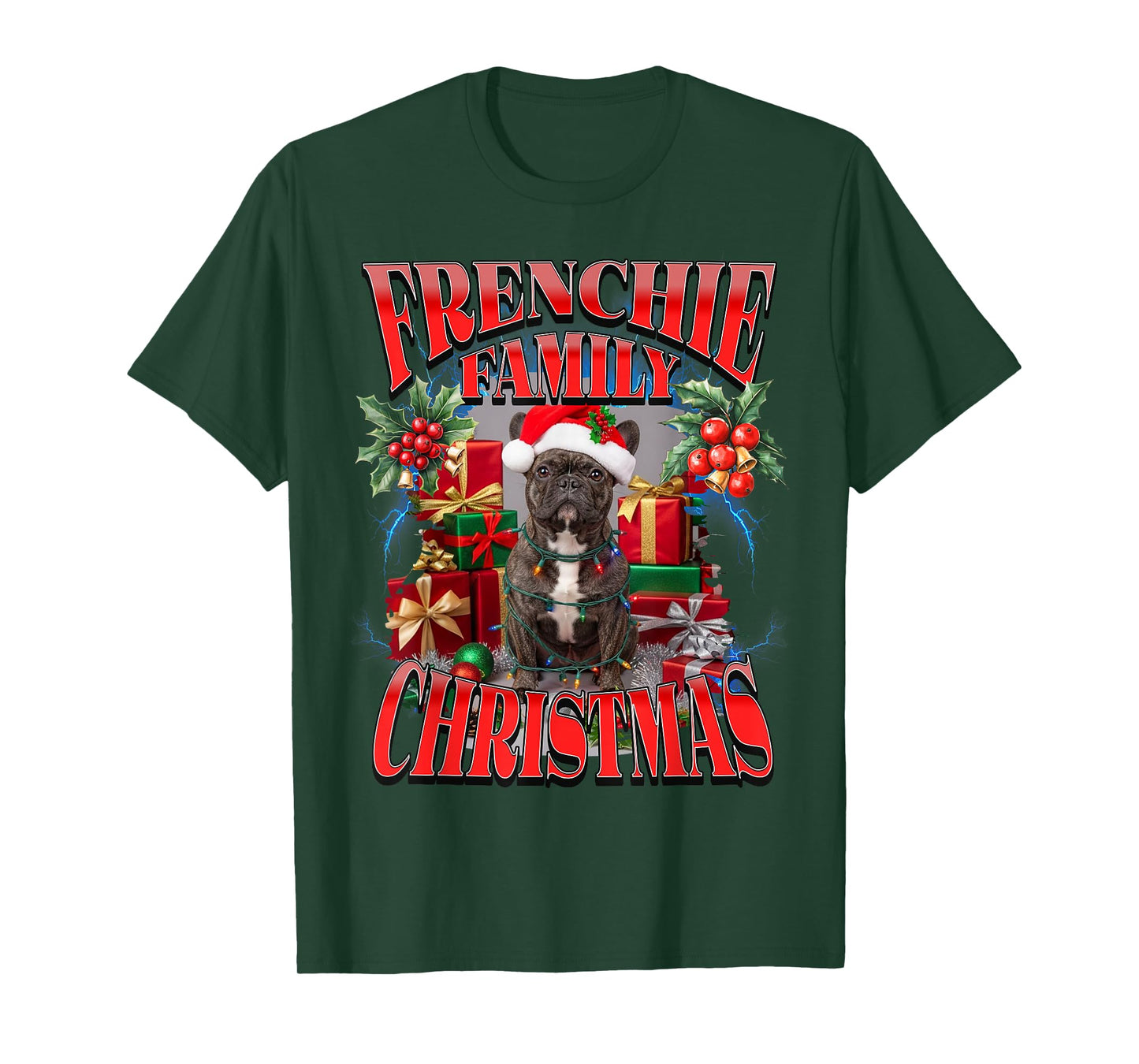 Frenchie Family Christmas French Bulldog Santa Claus Cute T-Shirt
