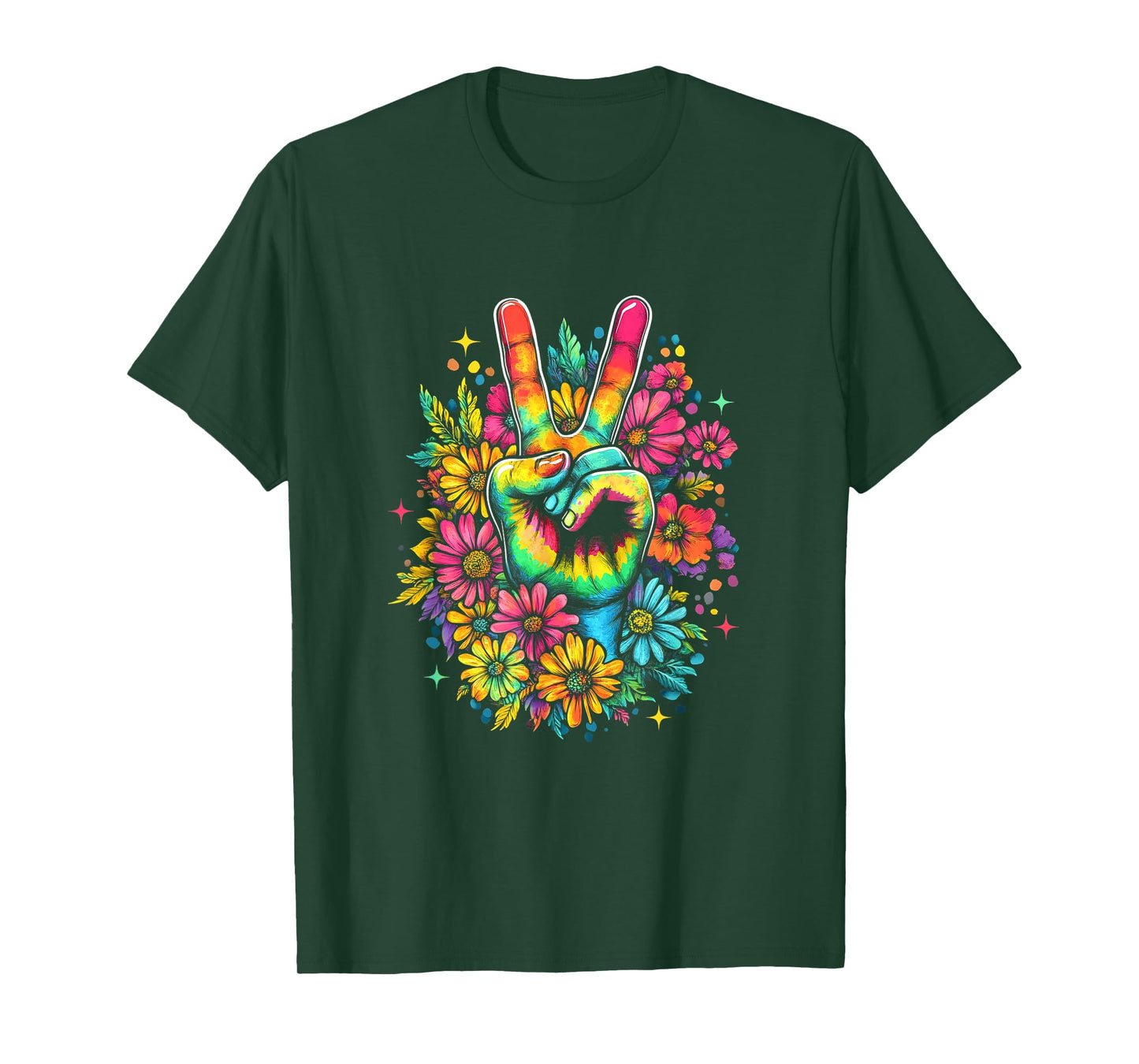 Peace Hippie 60S 70S Tie Dye Flower Love Women Costume T-Shirt