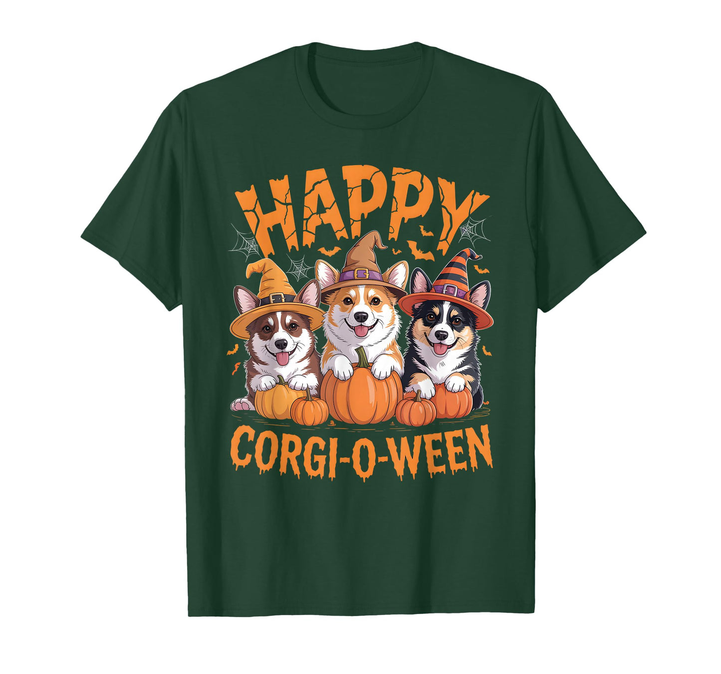 Happy Corgi-O-Ween Corgi Dogs Funny Halloween Pumpkin Outfit T-Shirt