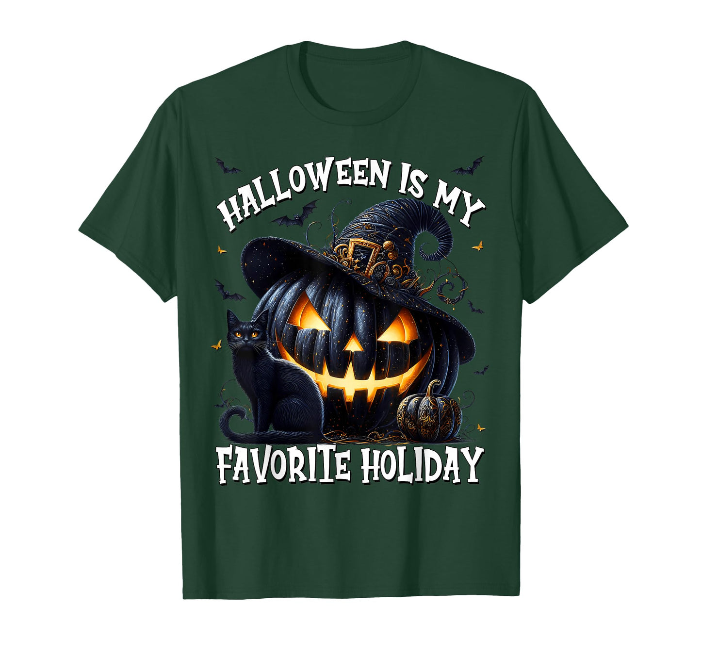 Halloween is My Favorite Holiday for Witches Mystic Cat T-Shirt