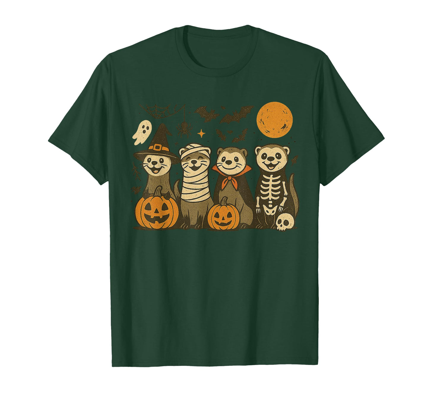 Halloween Ferret Costumes Ghost Witch Mummy Gifts Men Women T-Shirt