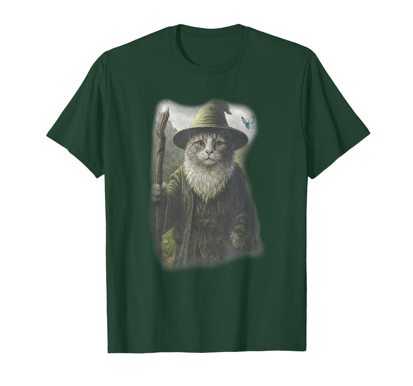 Funny Weird Kitten Wizard Ghost Cat Meme Catdalf Halloween T-Shirt