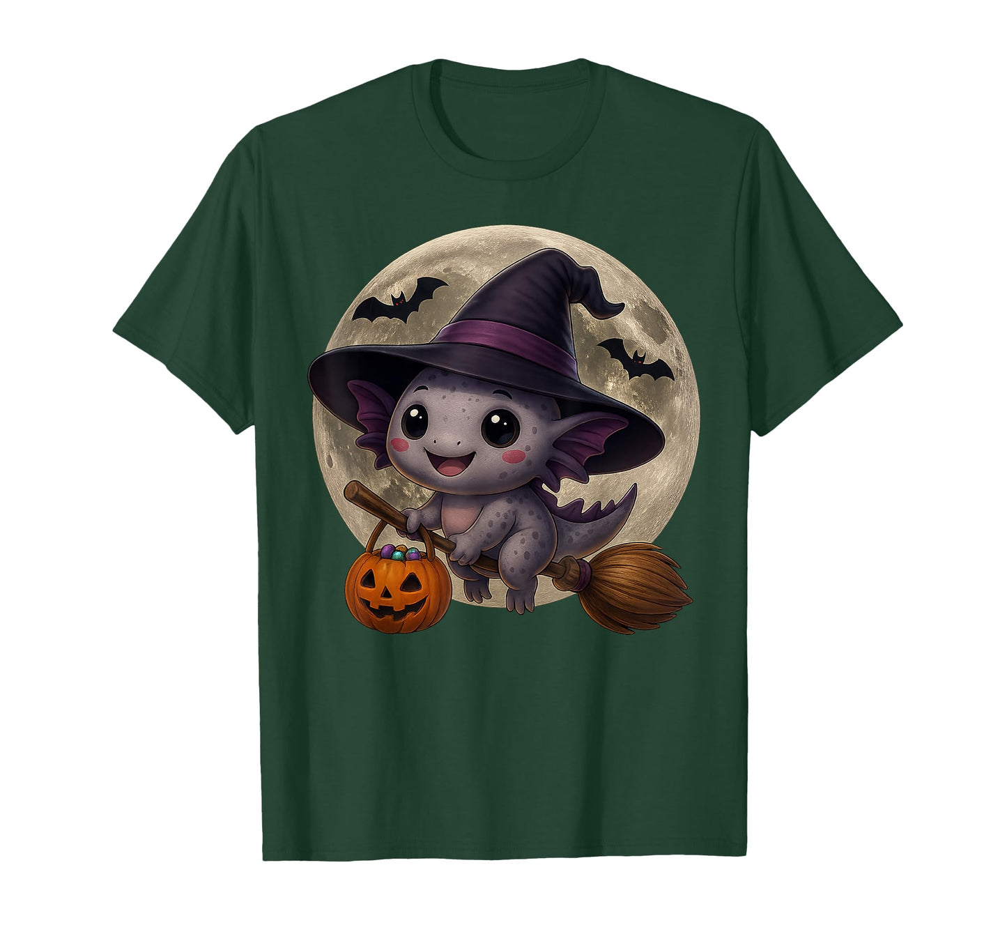 Axolotl Witch Halloween Tees for Men Women Costume Gifts T-Shirt