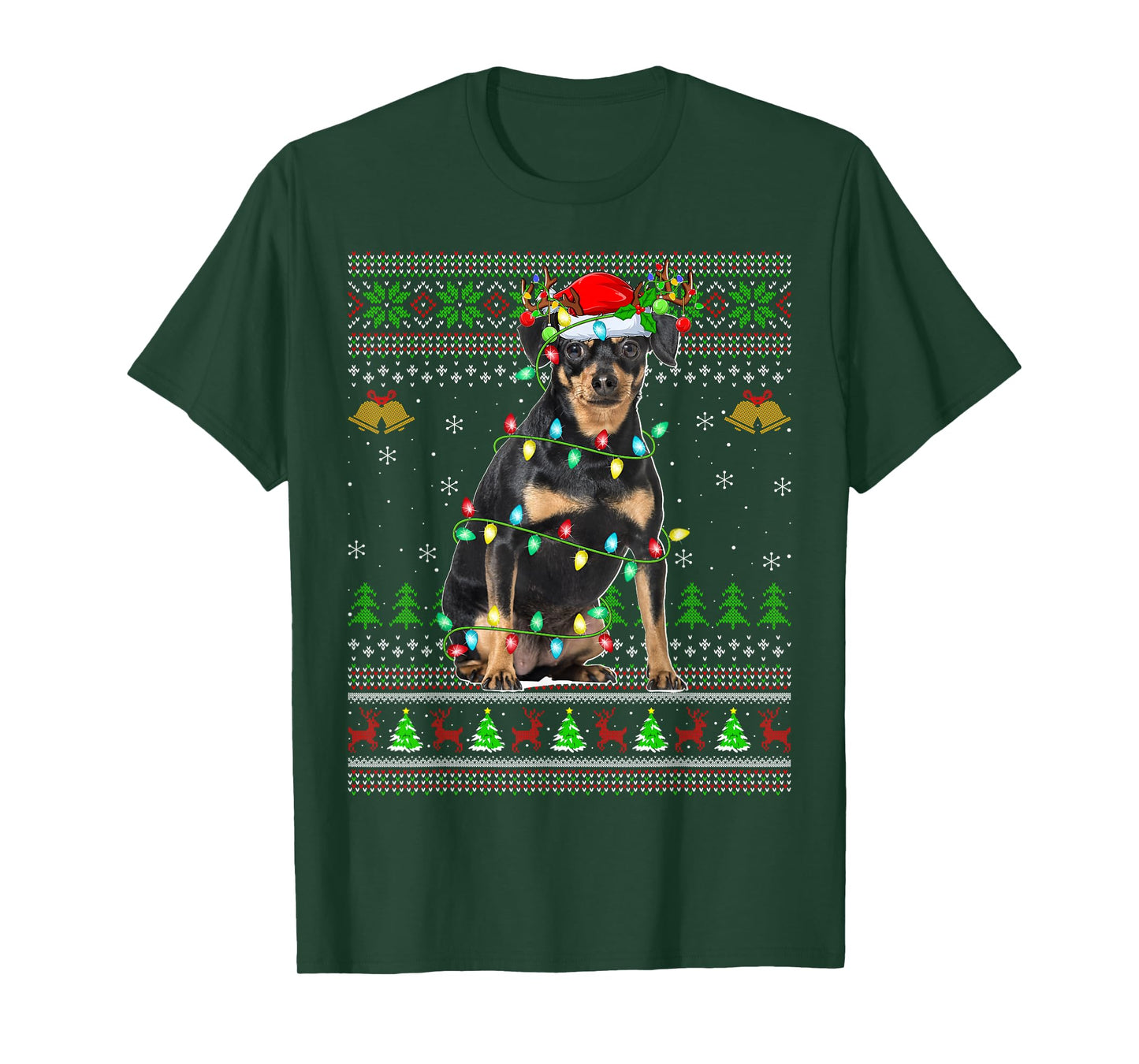 Miniature Pinscher Dog Ugly Christmas Sweaters Holiday Xmas T-Shirt