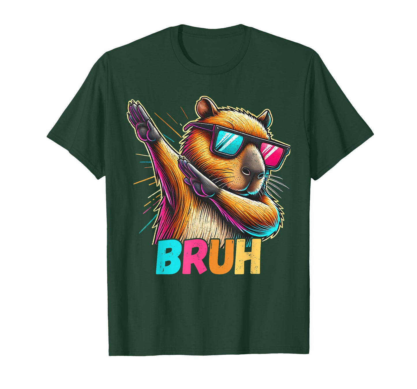 Funny Dabbing Capy Bruh Teens Youth Kids Meme Rodent Lovers T-Shirt