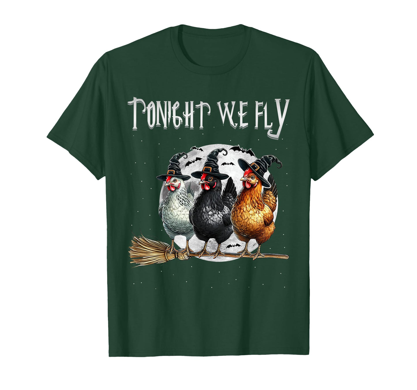 Funny Chicken Witches Horror Halloween Nights Spooky Season T-Shirt