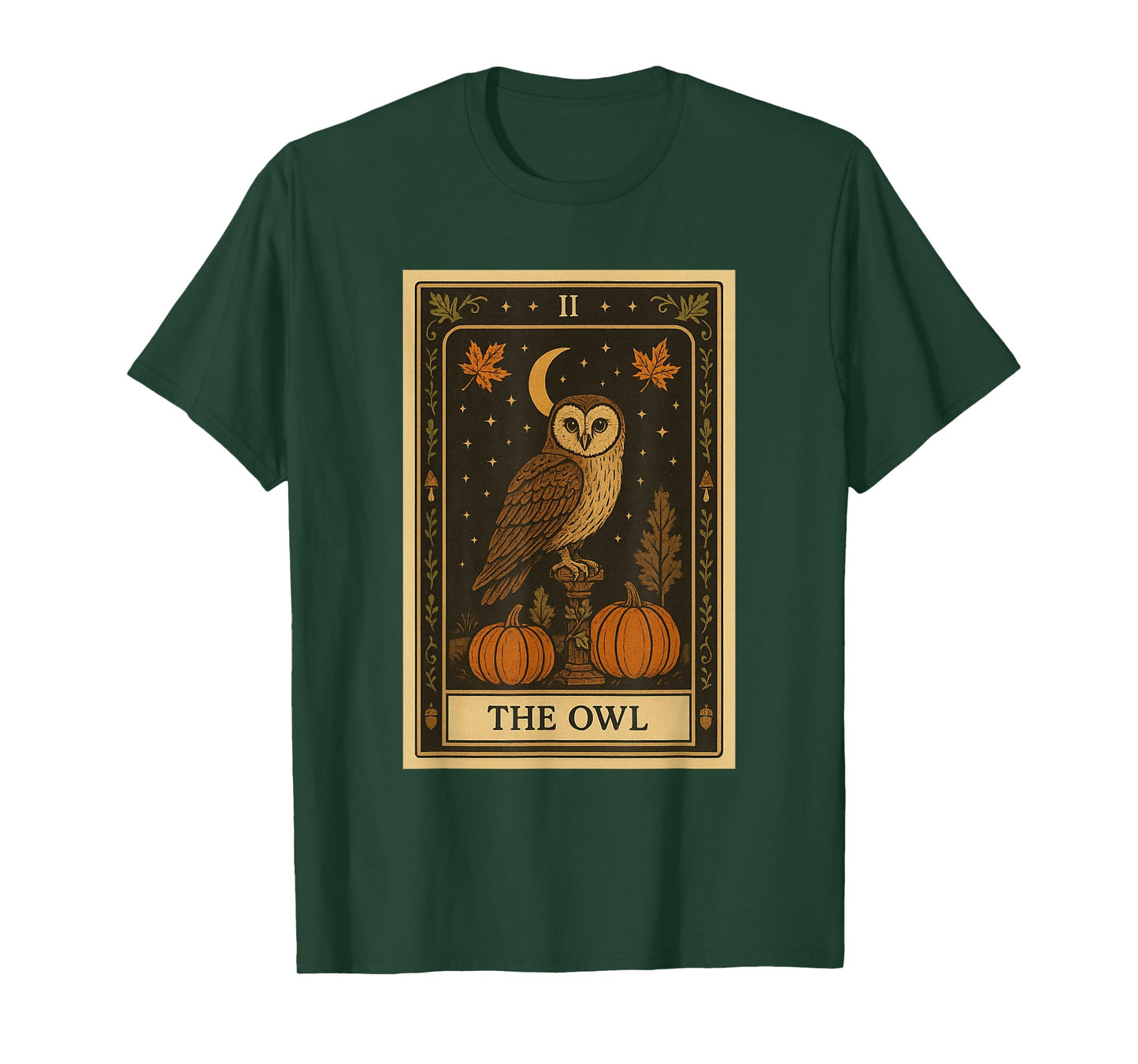 The Owl Tarot Card Autumn Harvest Graphic T-Shirt