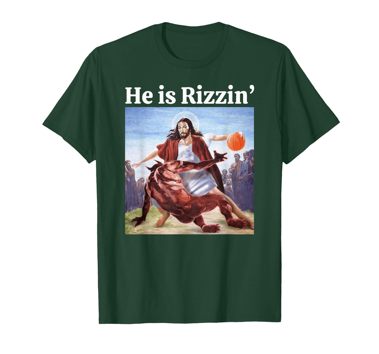 He Is Rizzin, Jesus Is Rizzen, Jesus Basketball Christian T-Shirt