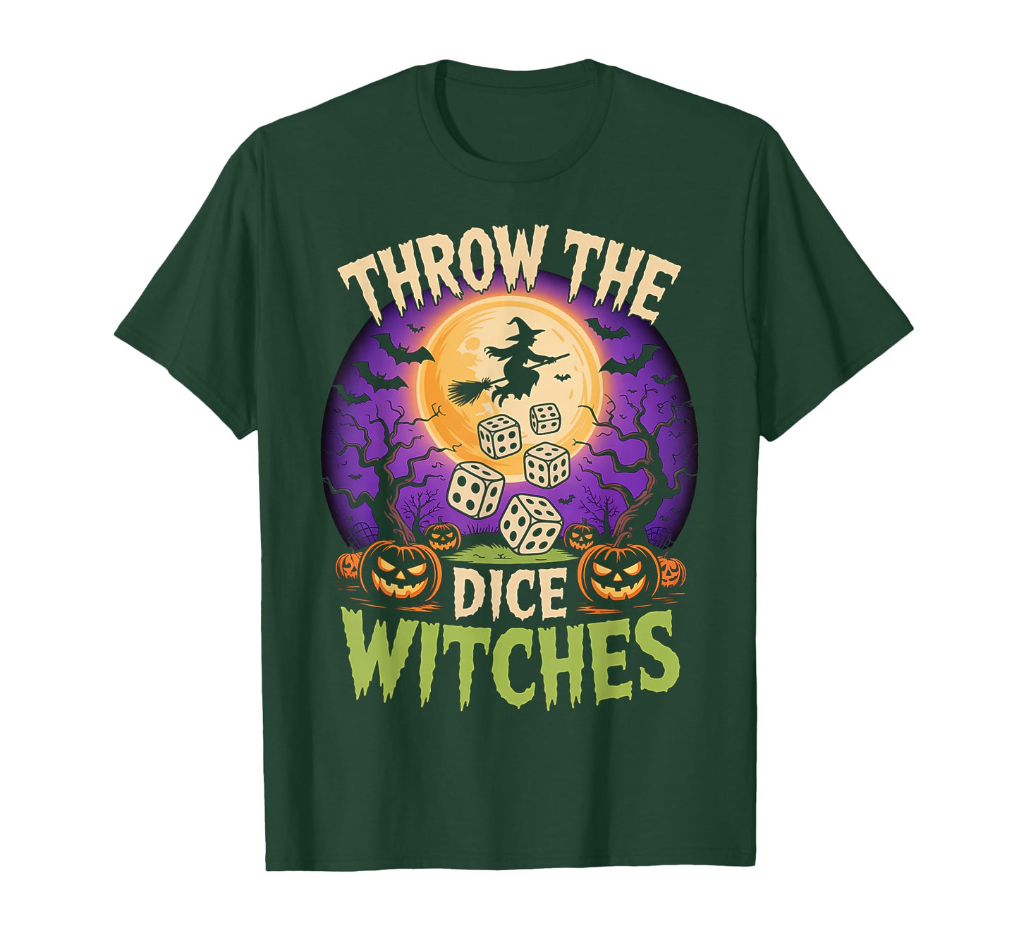 Throw The Witches Spooky Halloween Dice T-Shirt
