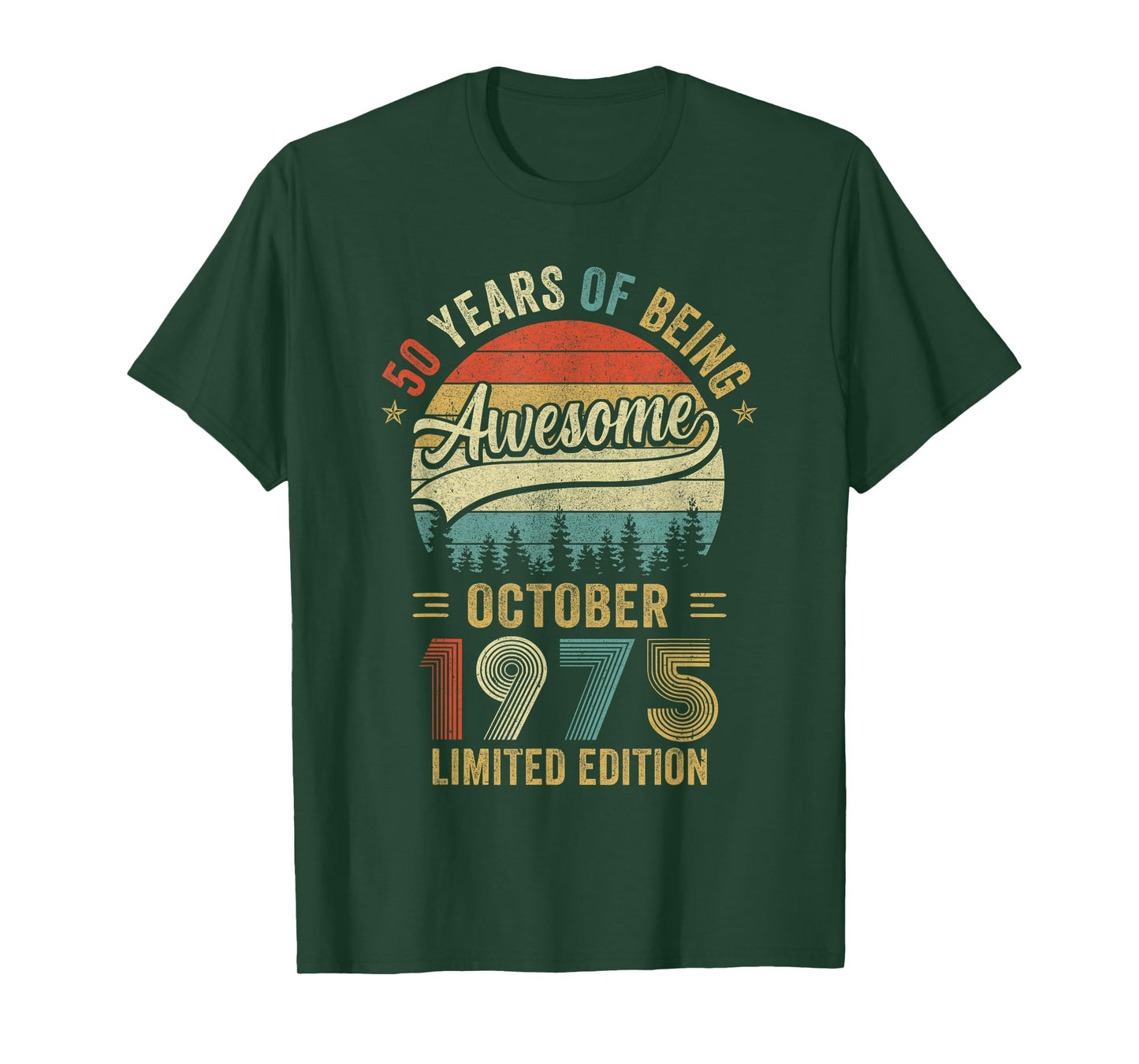 Vintage October 1975 Old 50Th Birthday Men Women T-Shirt