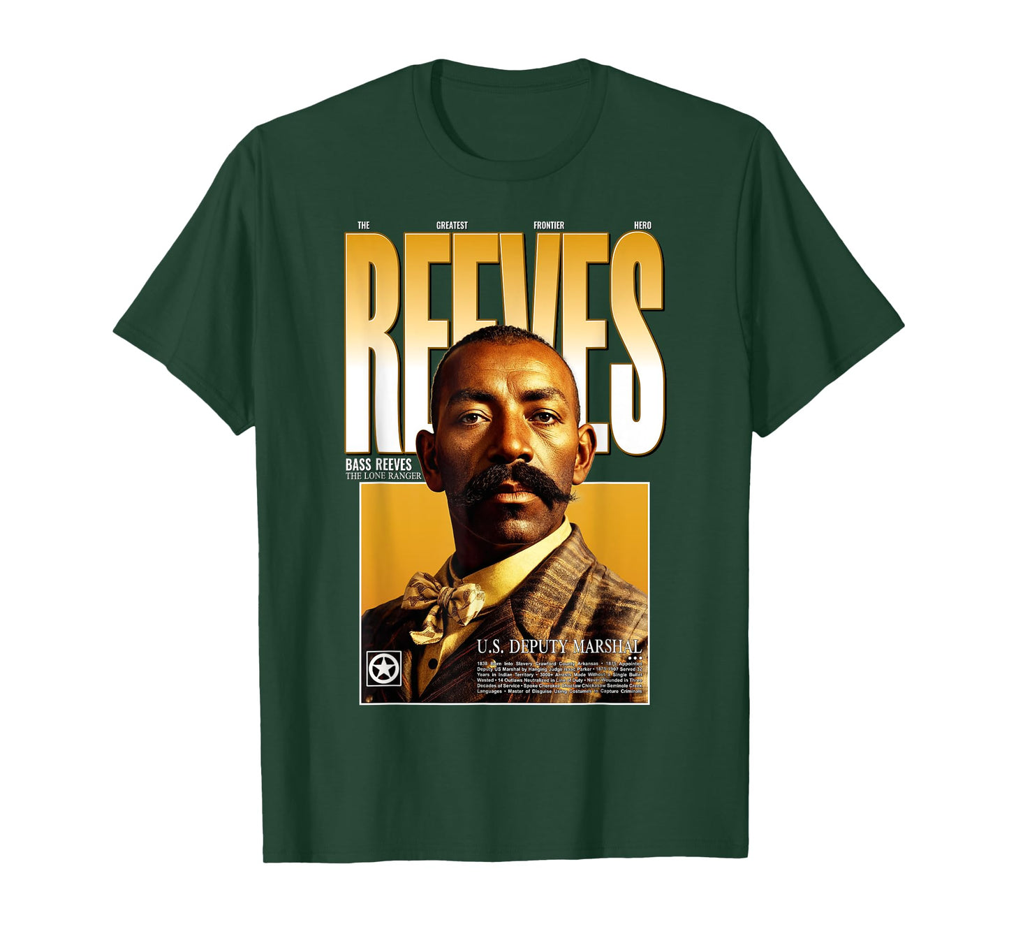 Historic Bass Reeves Black Cowboy Marshal American Hero T-Shirt