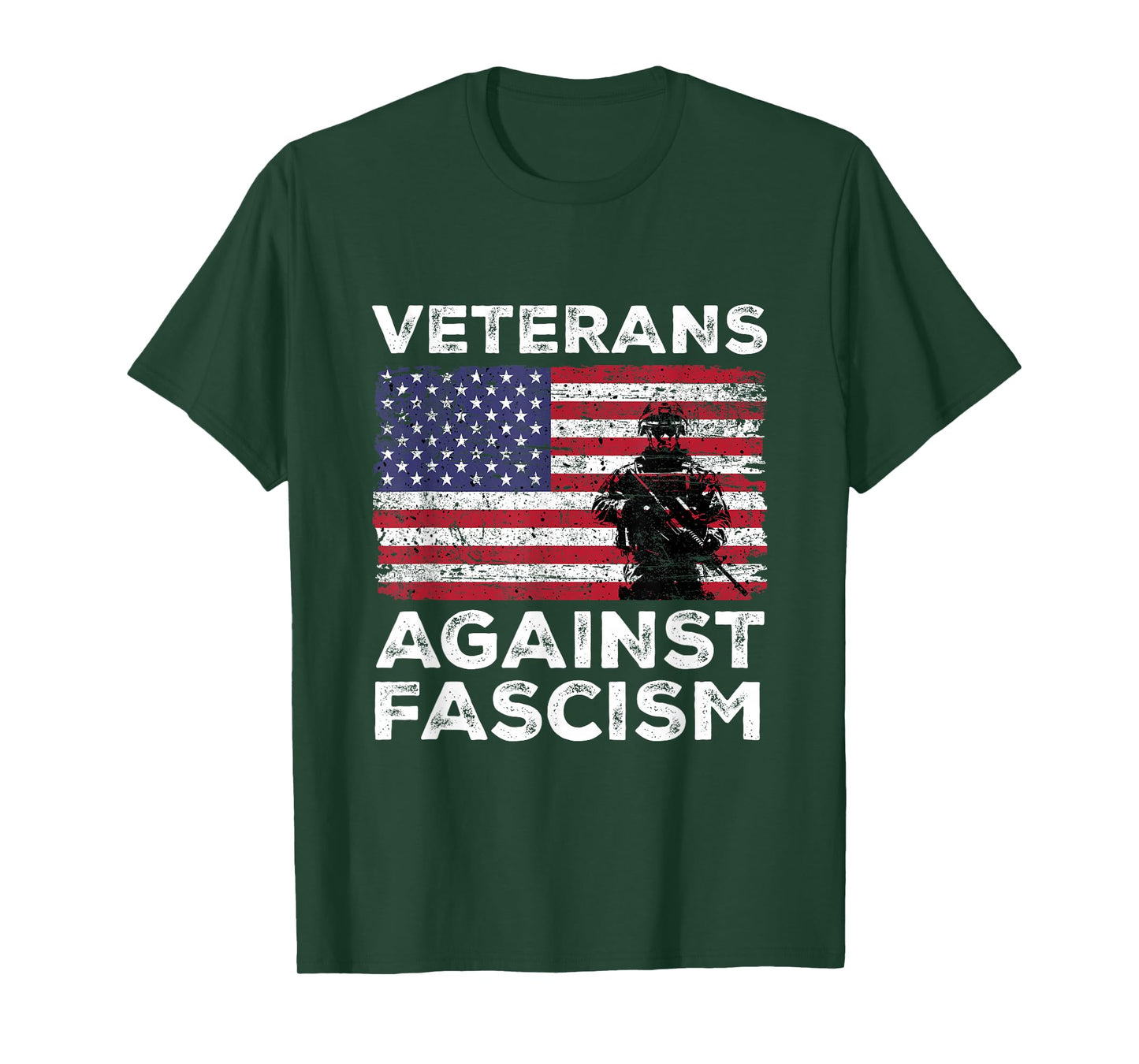 Veterans Against Fascism Vintage US Army Patriotic Soldier T-Shirt