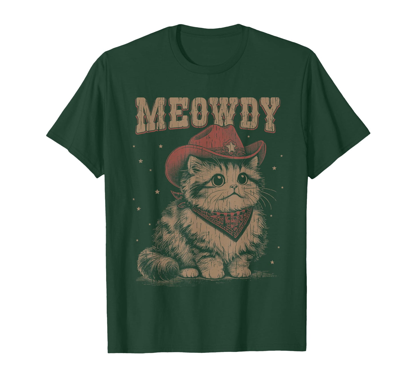 Meowdy Cat Western Cute Cowgirl Vintage Graphic T-Shirt