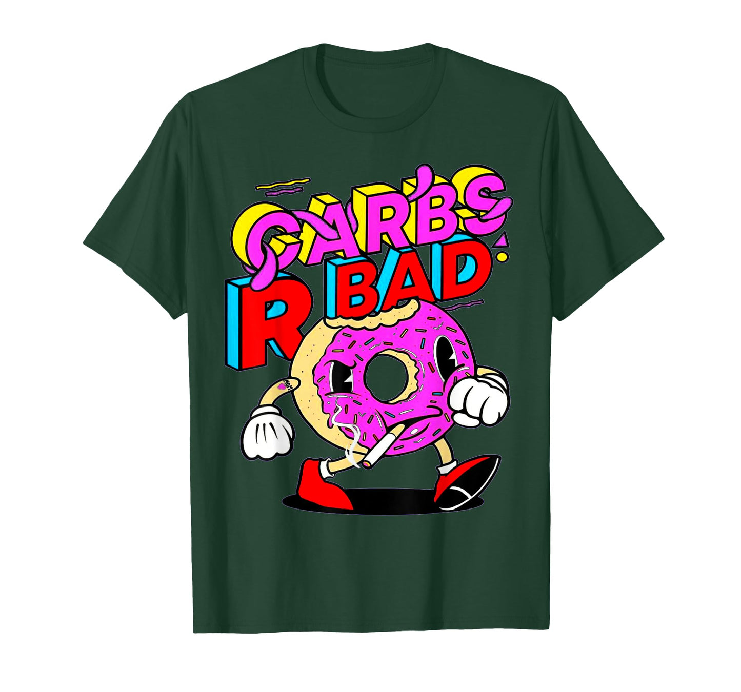 Funny Carbs R Bad Weightlifting Workout Bodybuilding Gym T-Shirt