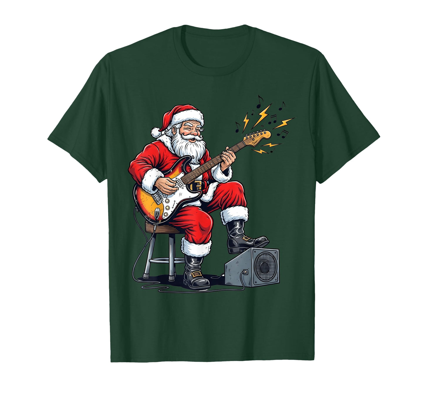 Christmas Guitar Player Santa Xmas Boys Kids Men Guitarist T-Shirt