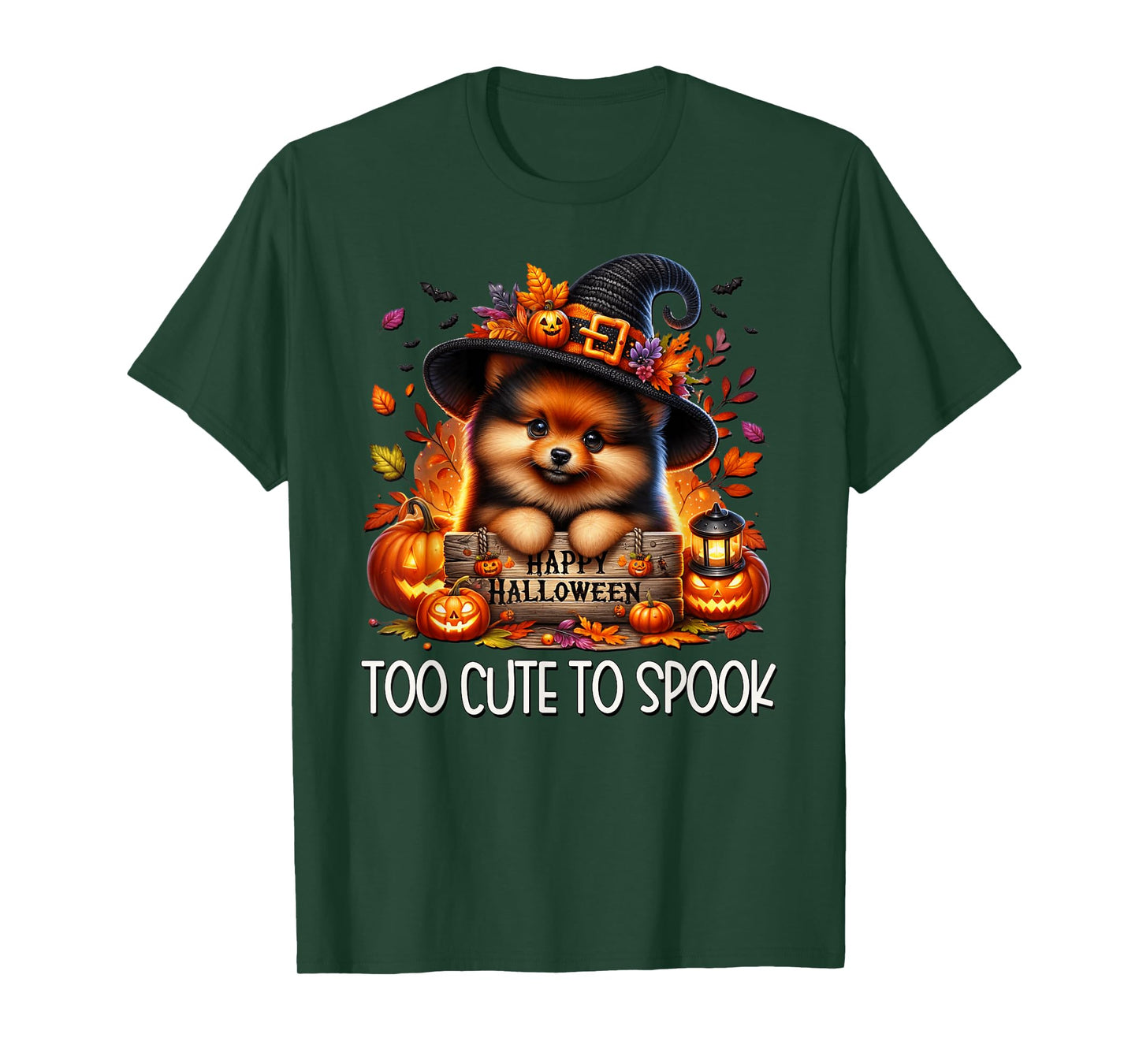 Pomeranian Puppy is Too Cute to Spook for Pom Mom Halloween T-Shirt