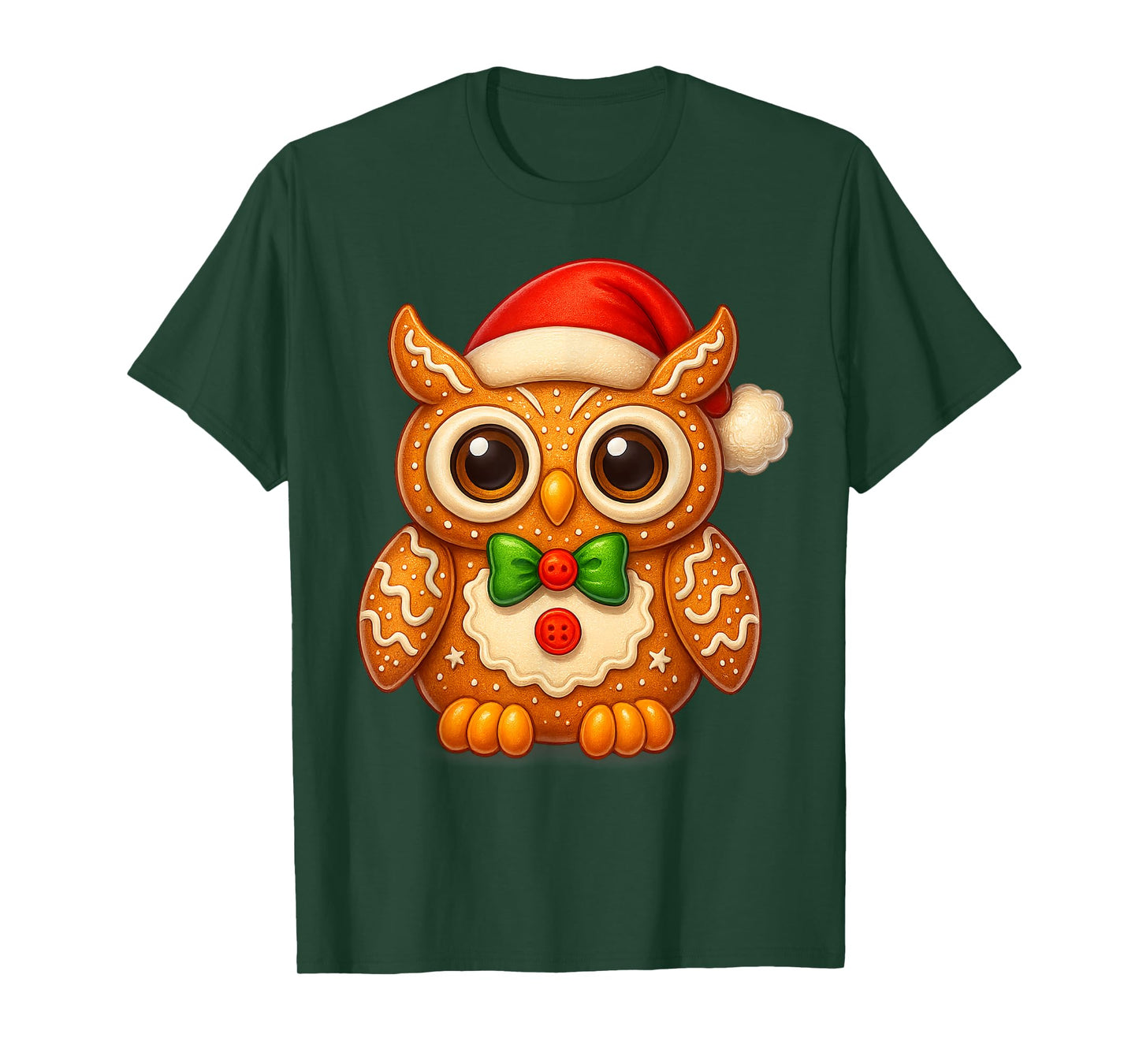 Funny Gingerbread Man Owl Christmas Tees Womens Mens Gifts T-Shirt