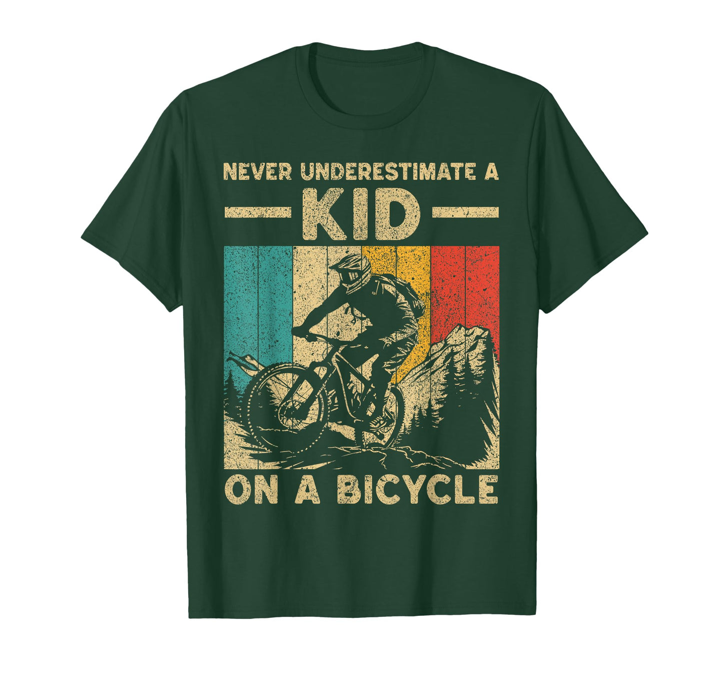 Never Underestimate A Kid Bicycle Riding Cyclist Boys Girls T-Shirt