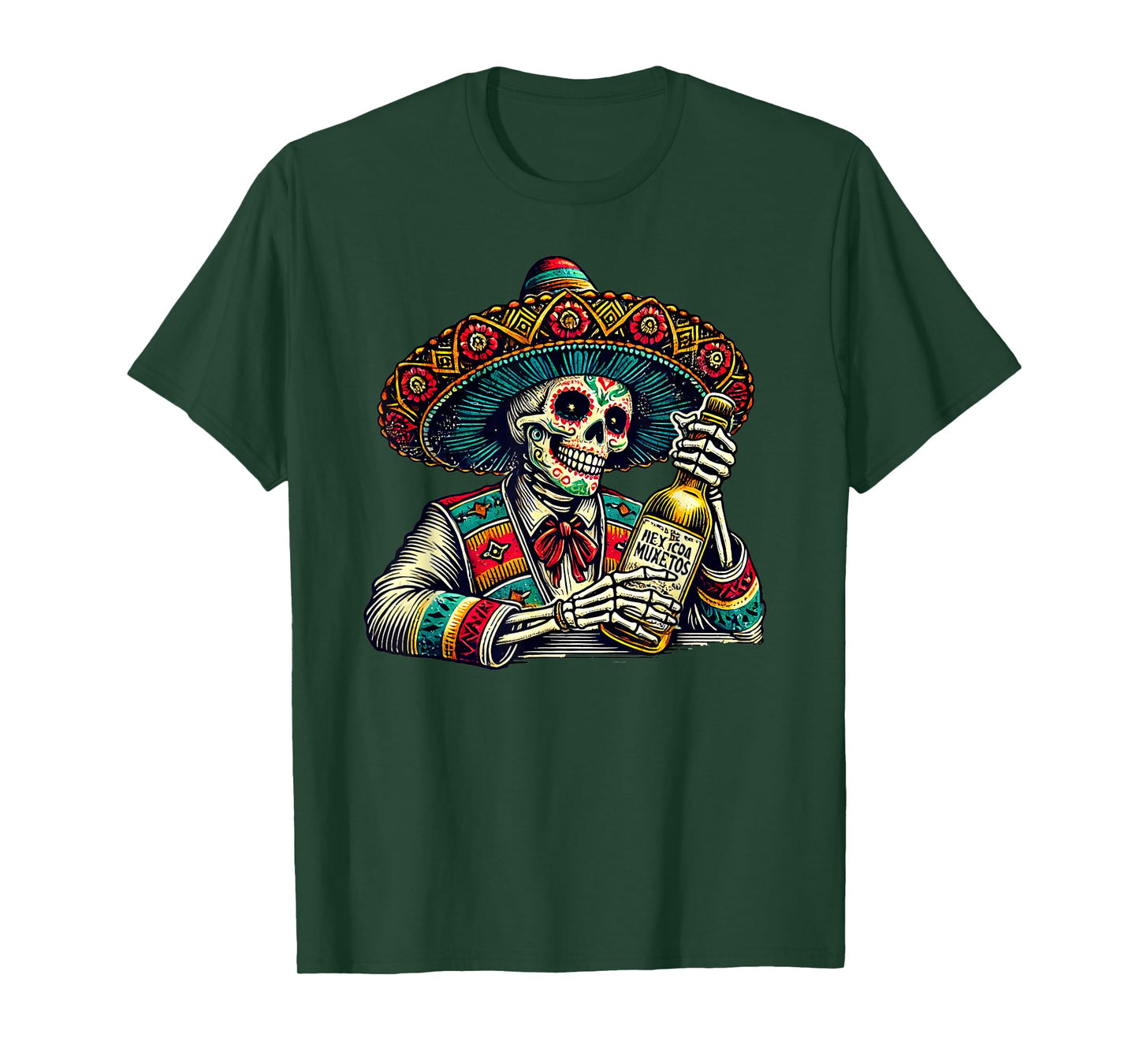 Dia De Los Muertos Mexican Vintage Skeleton Tequila Mexico T-Shirt