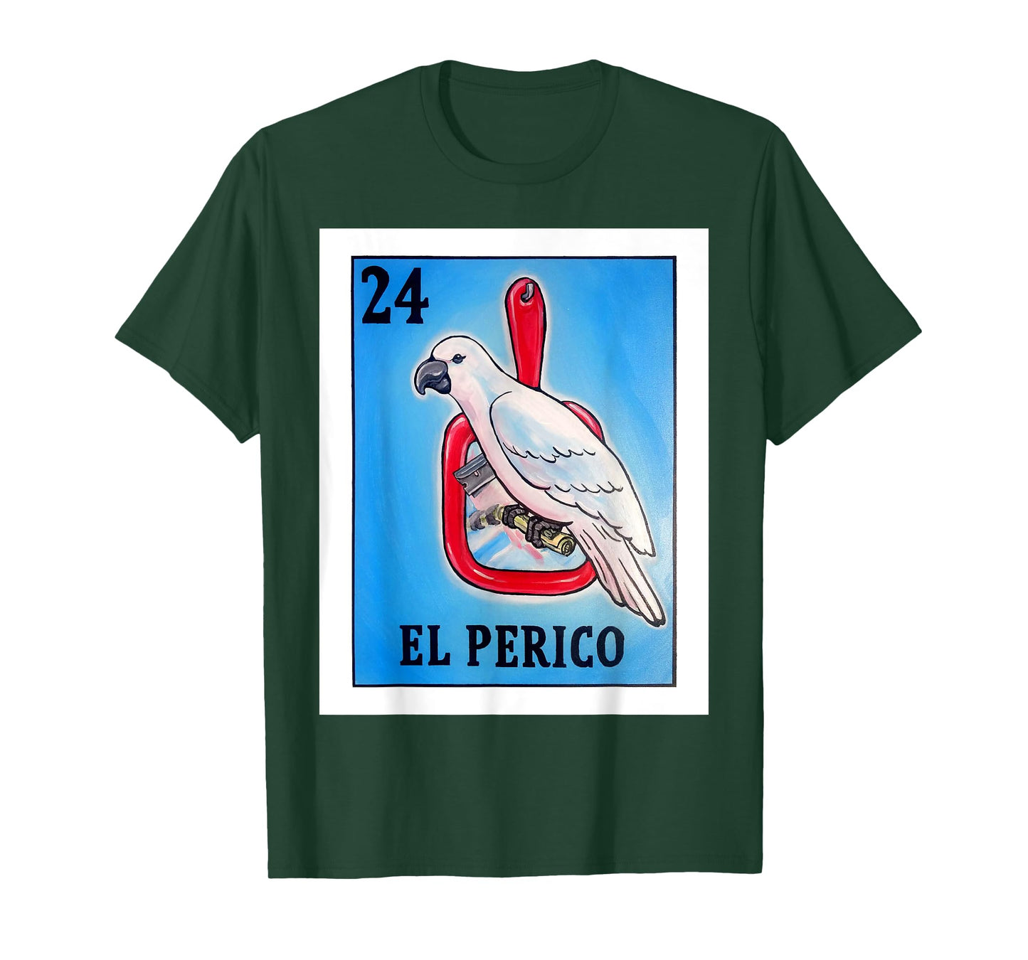 El Perico Card Parakeet Mexican Lottery Card T-Shirt