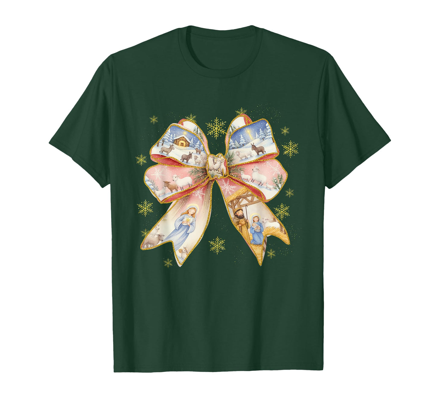 Jesus God Lover Coquette Nativity Scene Christmas Xmas Vibes T-Shirt