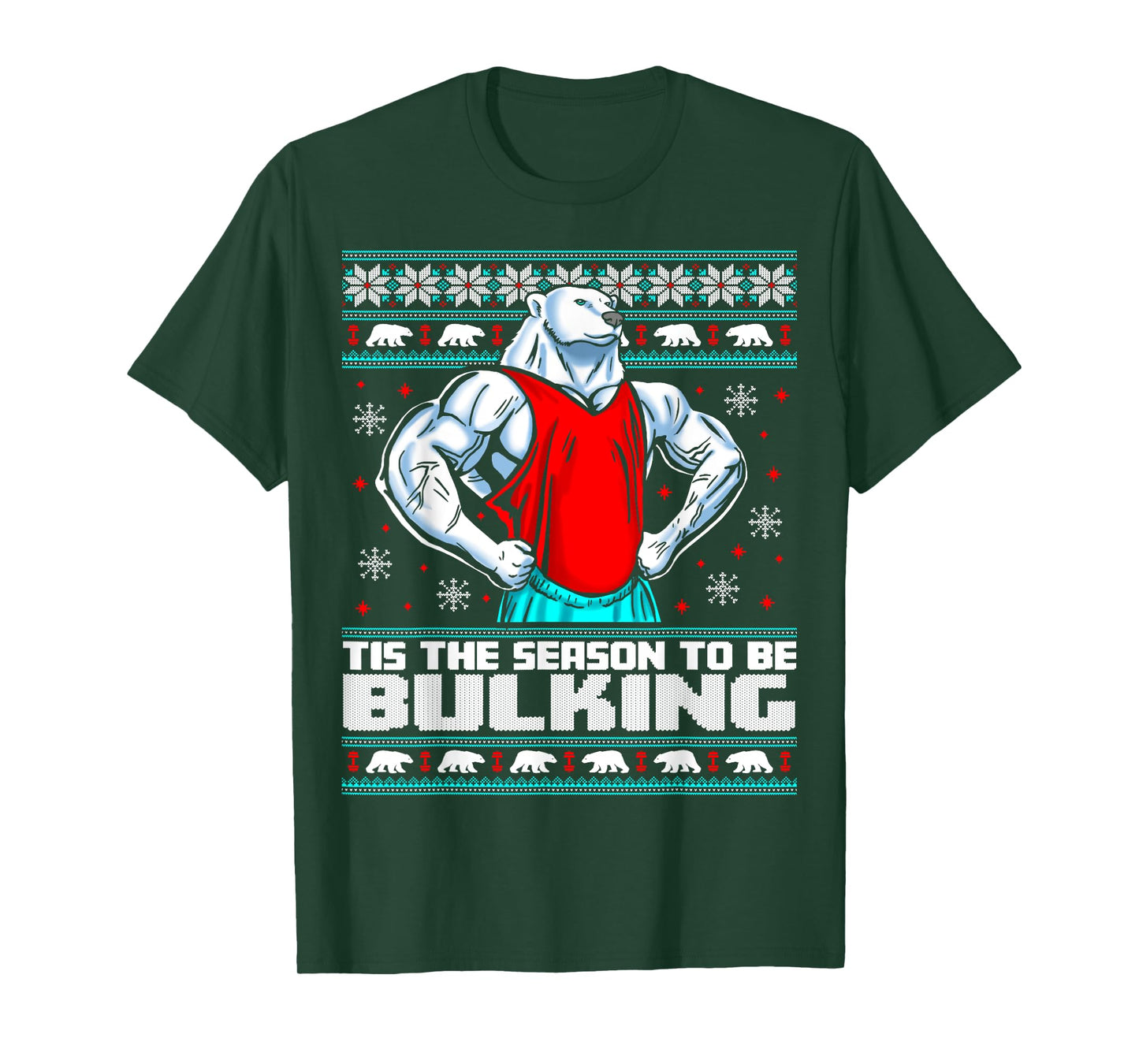 Polar Bear Funny Christmas Workout Shirt Lifting Gym Sweater T-Shirt