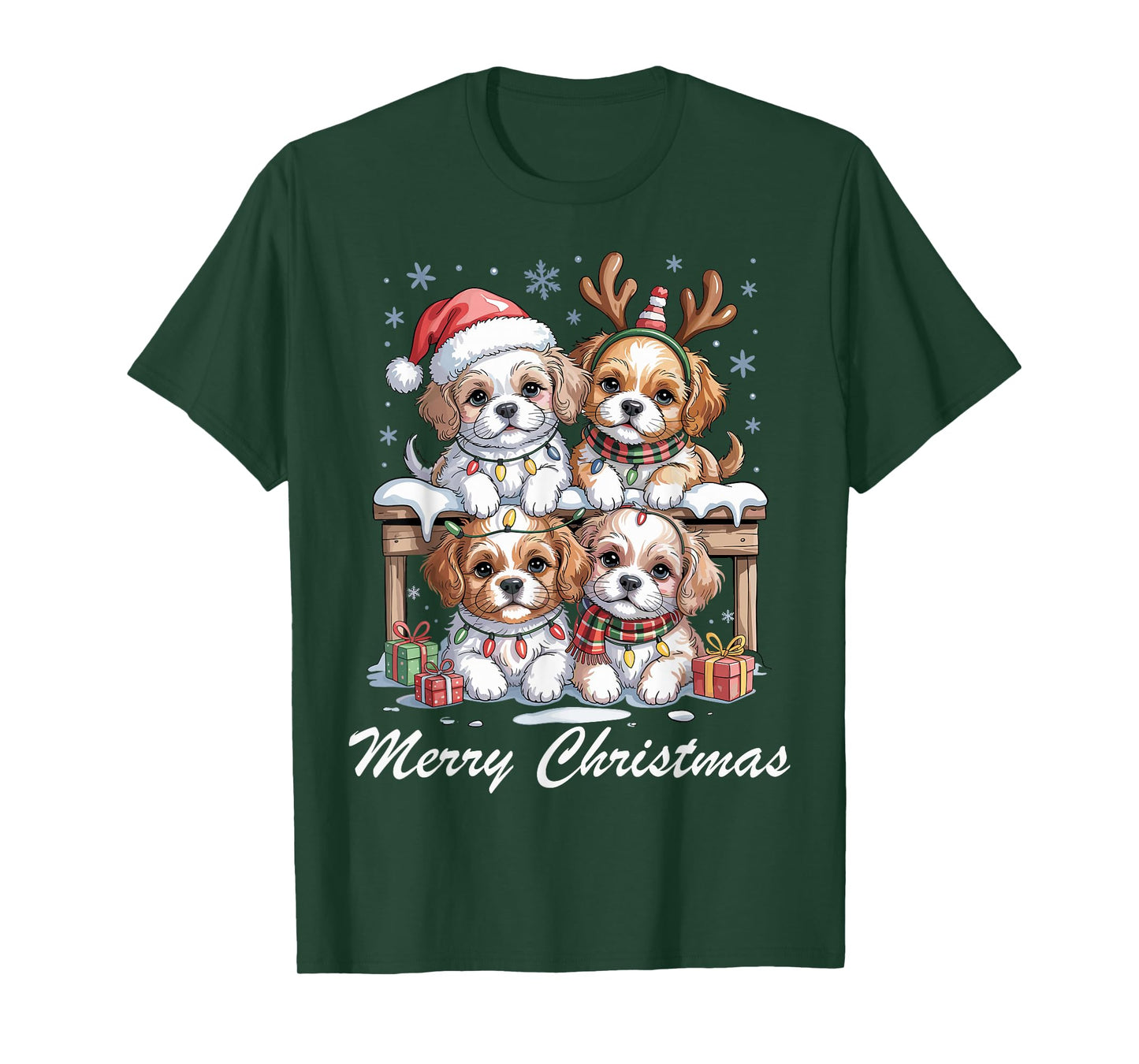 Cavachon Merry Christmas Funny Dog Lovers Holiday Pajama T-Shirt