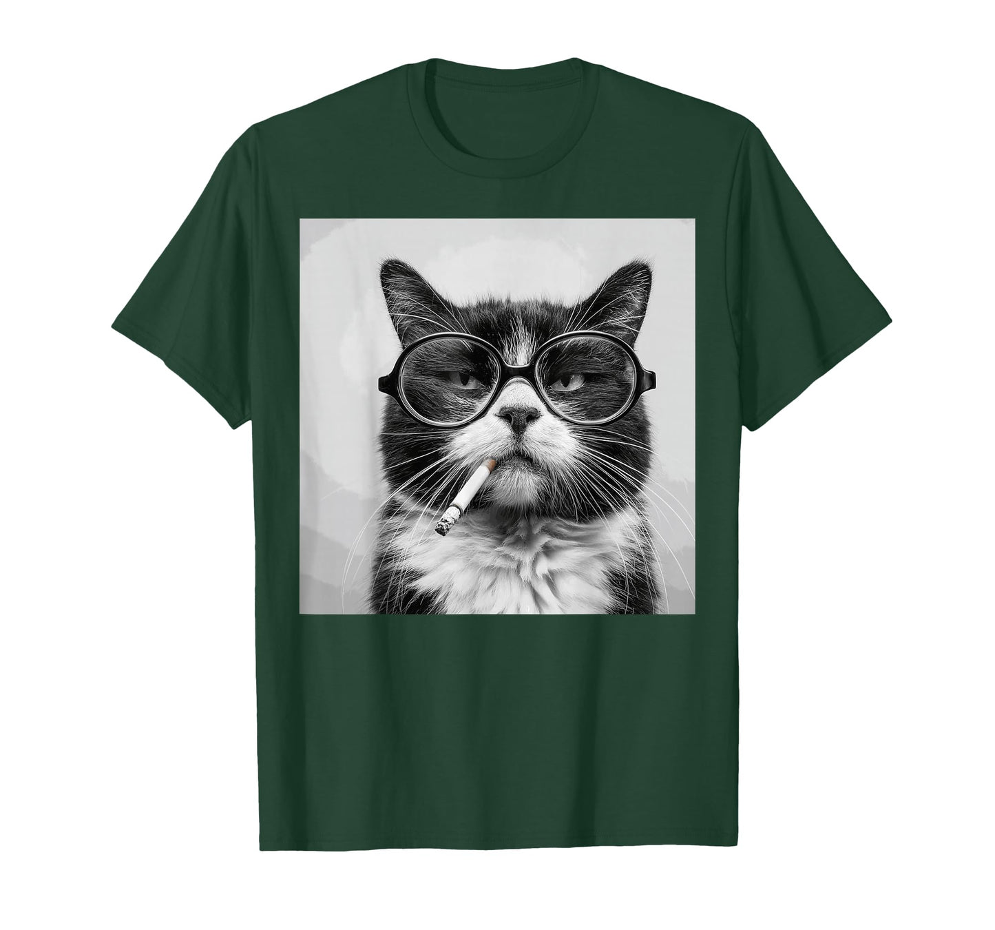 Funny Graphic Cat Smoking Adult Funny T-Shirt
